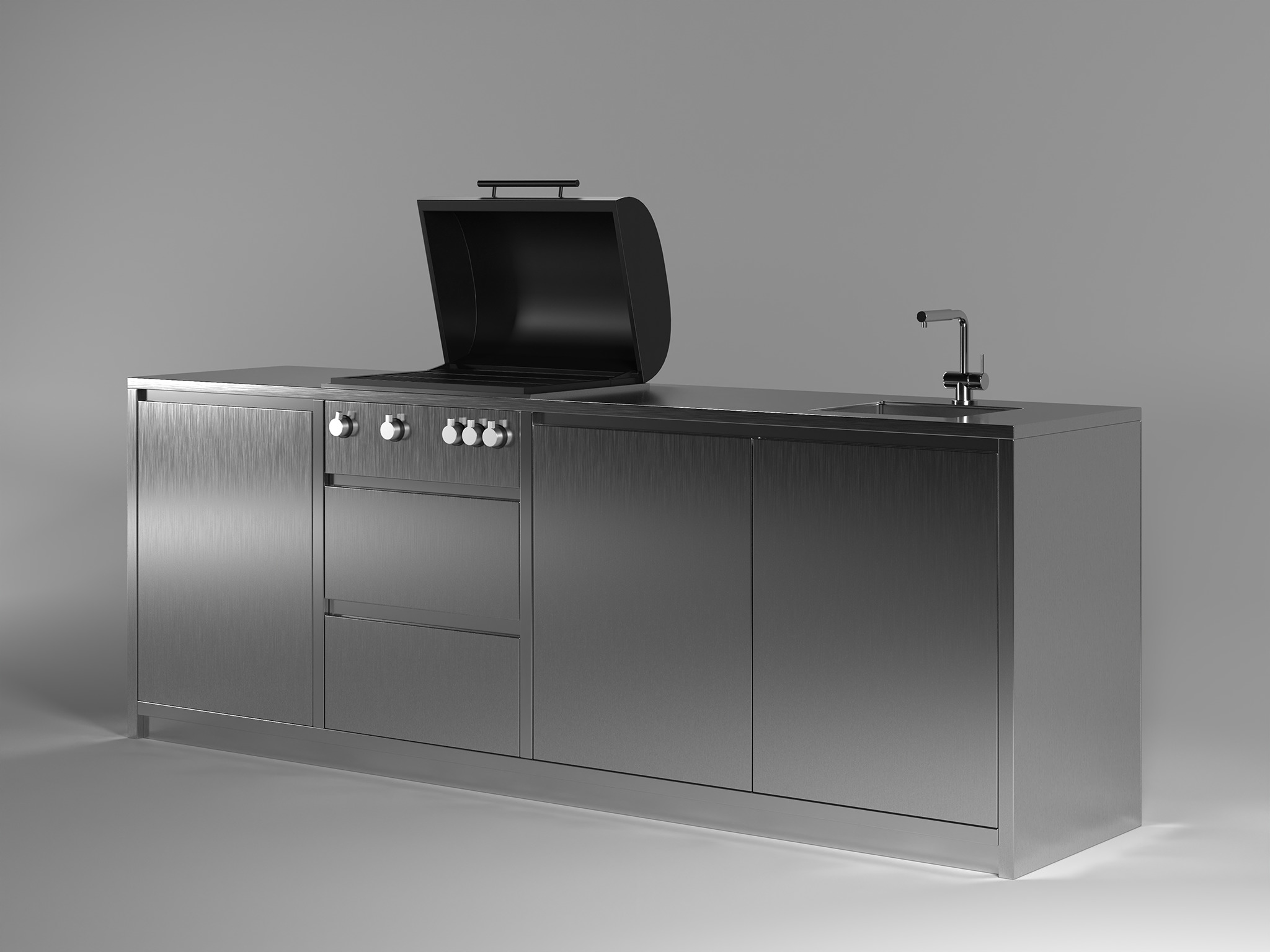 Modern Outdoor Kitchen 03 Free 3D model_9