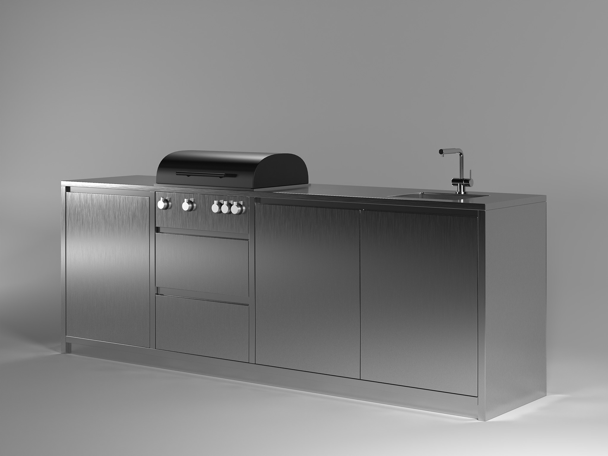 Modern Outdoor Kitchen 03 Free 3D model_8