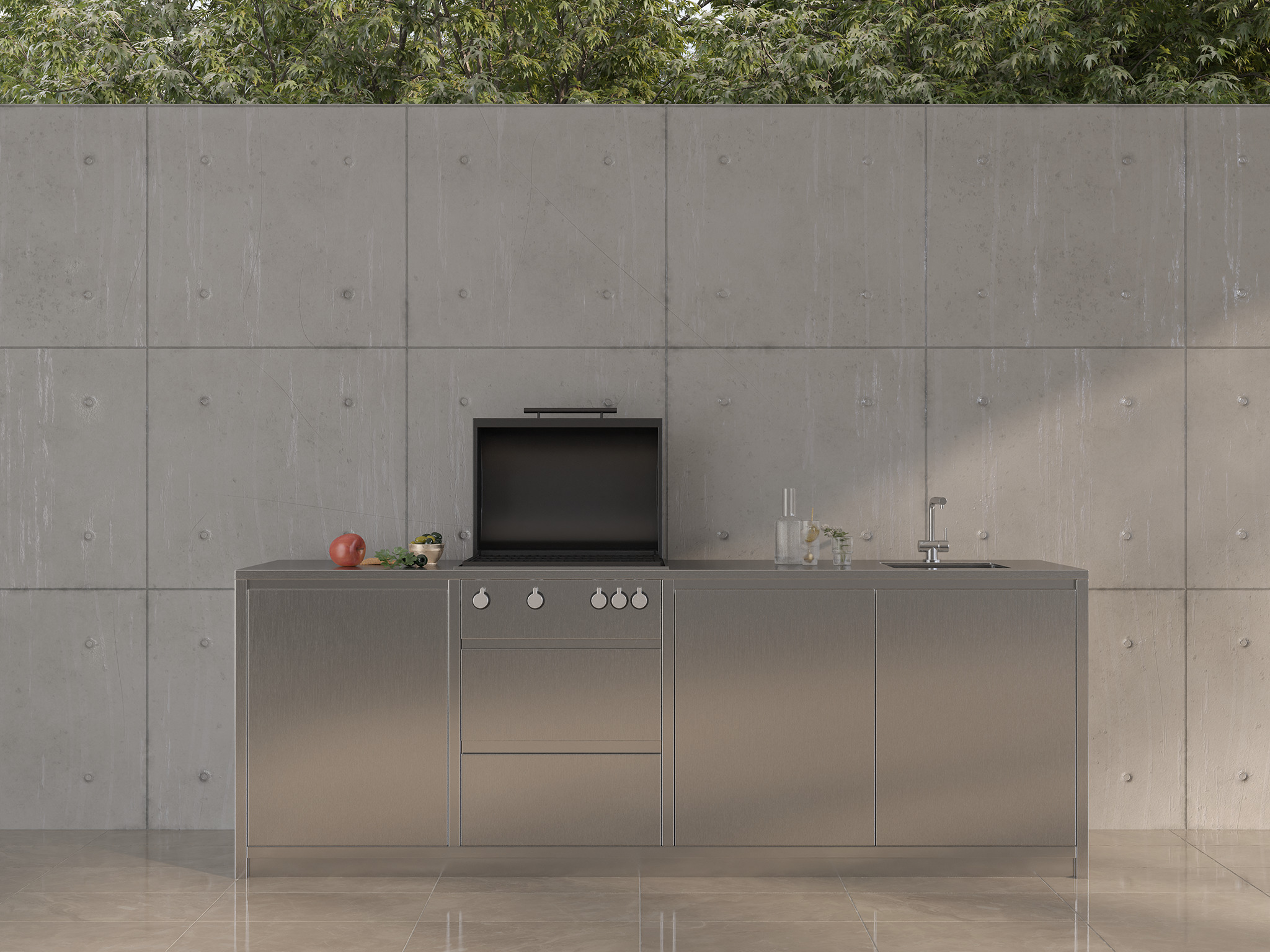 Modern Outdoor Kitchen 03 Free 3D model_2