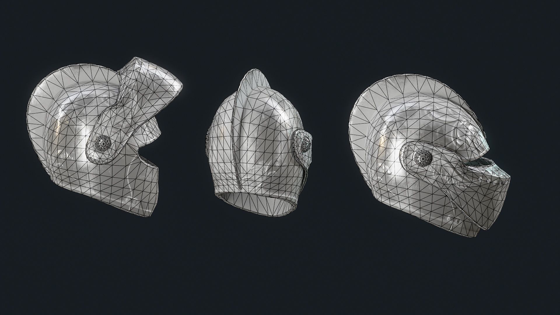 Iron Helmet 7 Low-poly 3D model_8