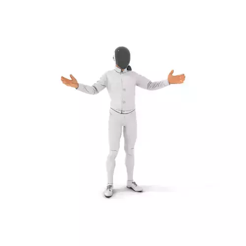 D Fencer Character Rigged and Animated with Fencing Gear
