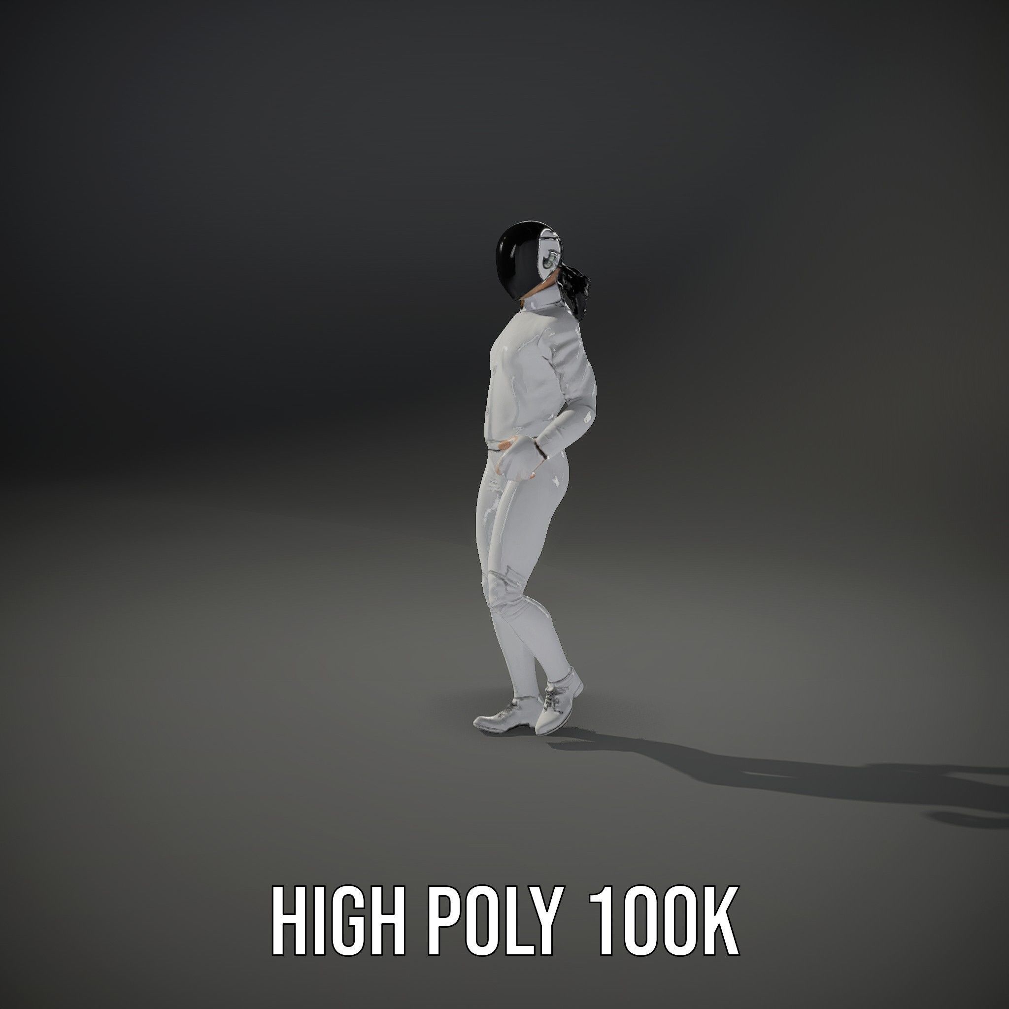 D Fencer Character Rigged and Animated with Fencing Gear Low-poly 3D model_14