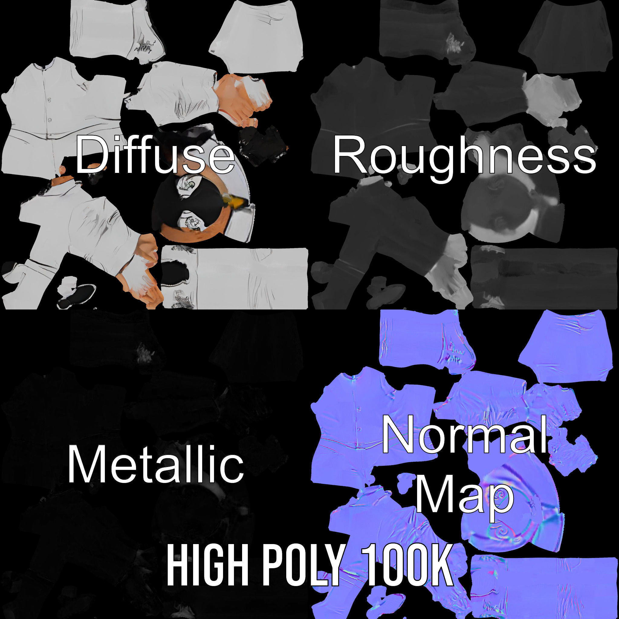 D Fencer Character Rigged and Animated with Fencing Gear Low-poly 3D model_3