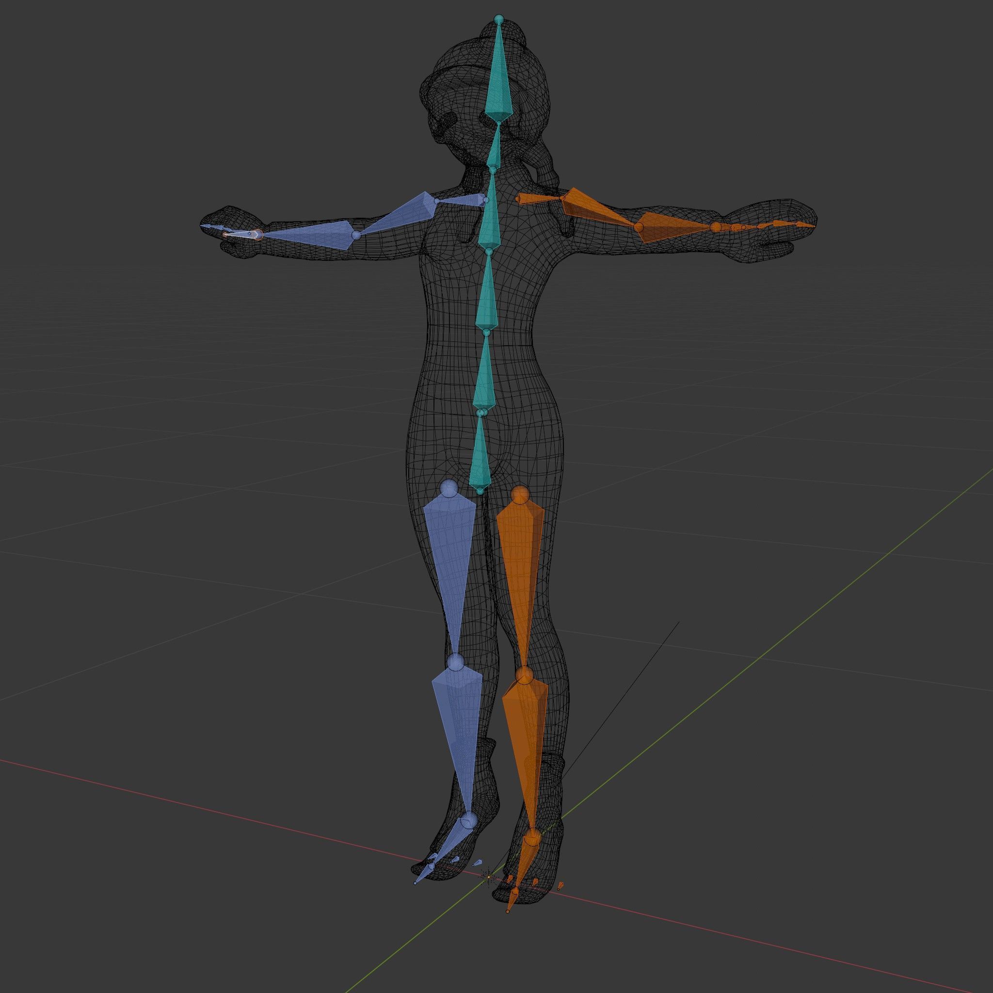 Pink Winter Skater Girl Rigged and Animated Low-poly 3D model_6