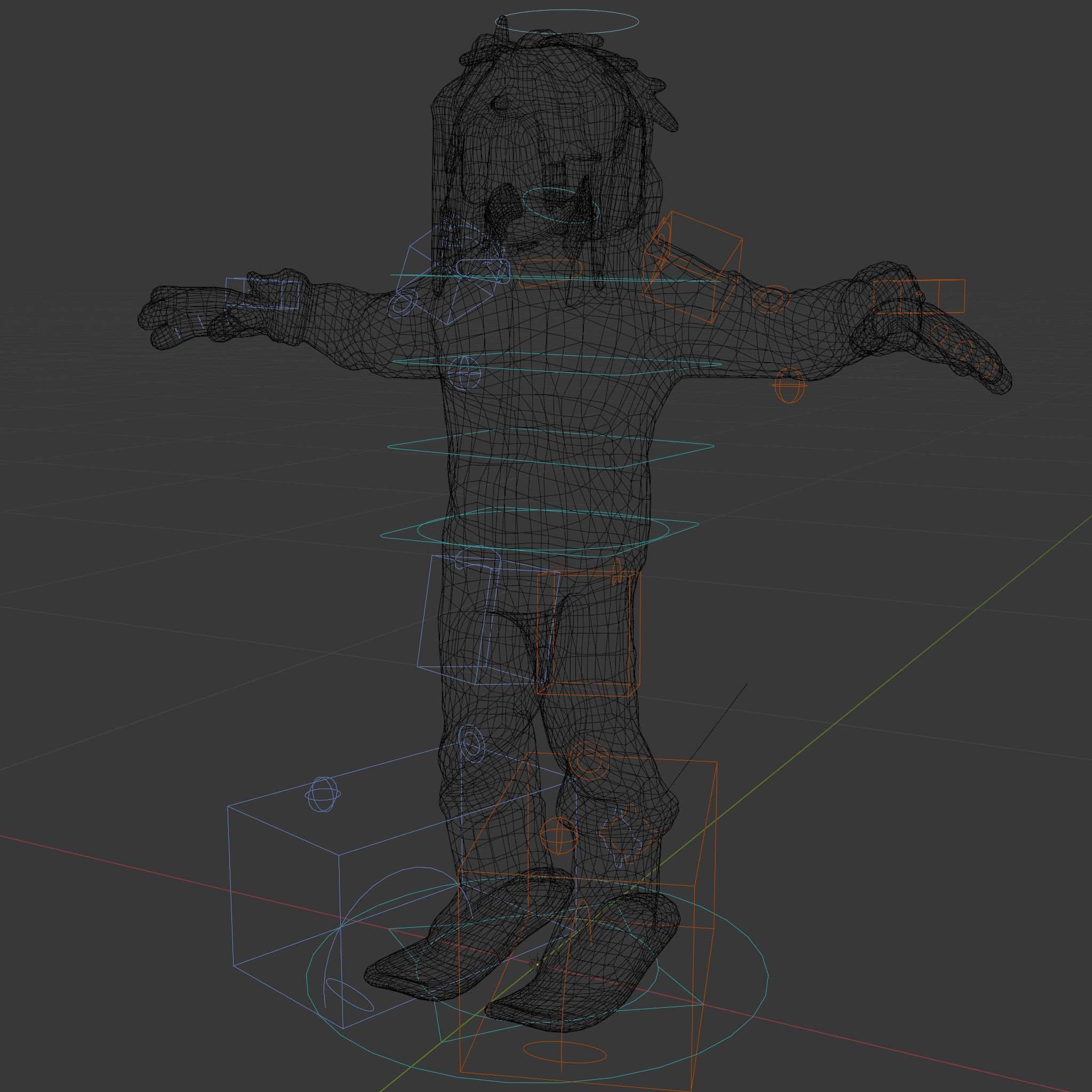 Snowboarder Character Rigged and Animated in Winter Gear Low-poly 3D model_5