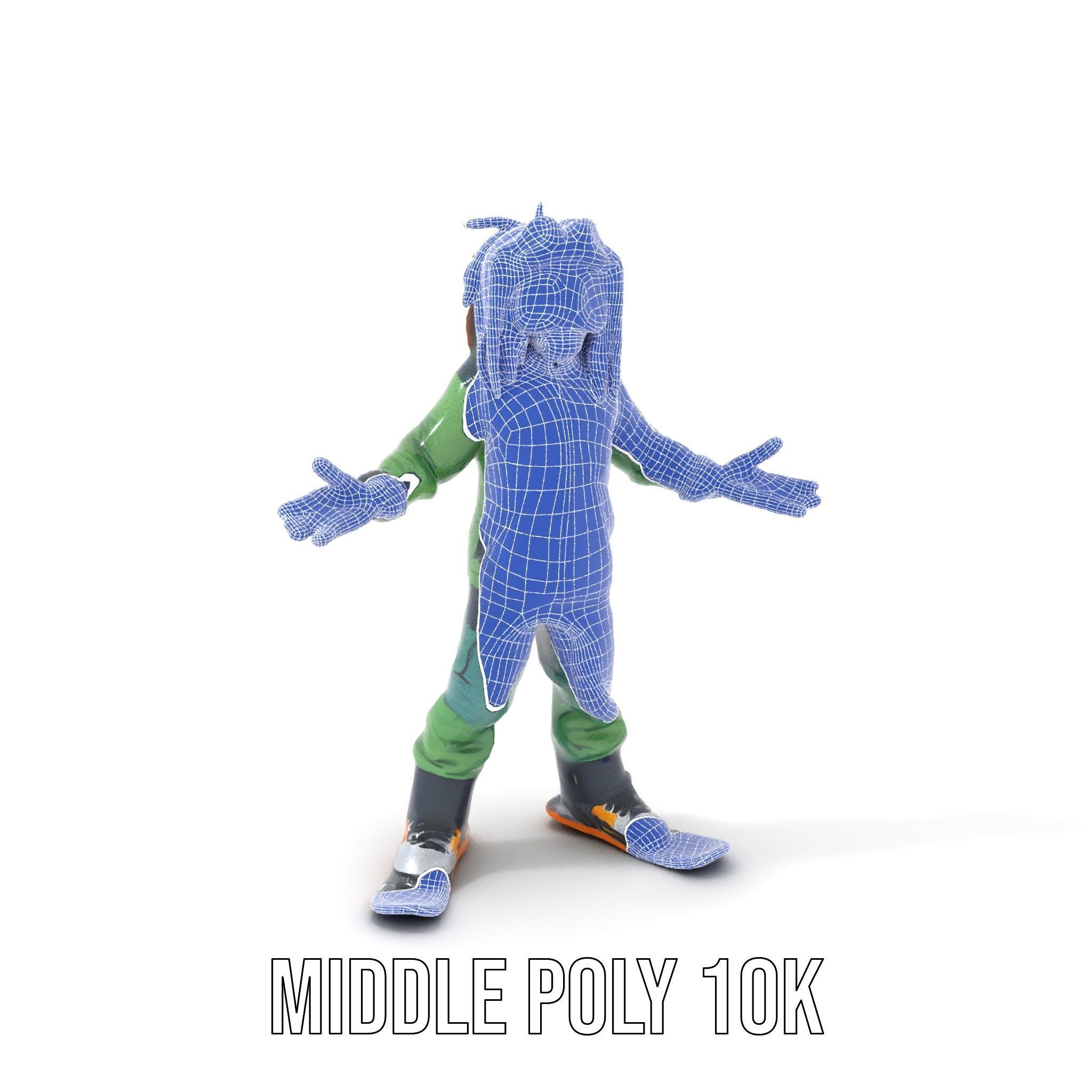 Snowboarder Character Rigged and Animated in Winter Gear Low-poly 3D model_27