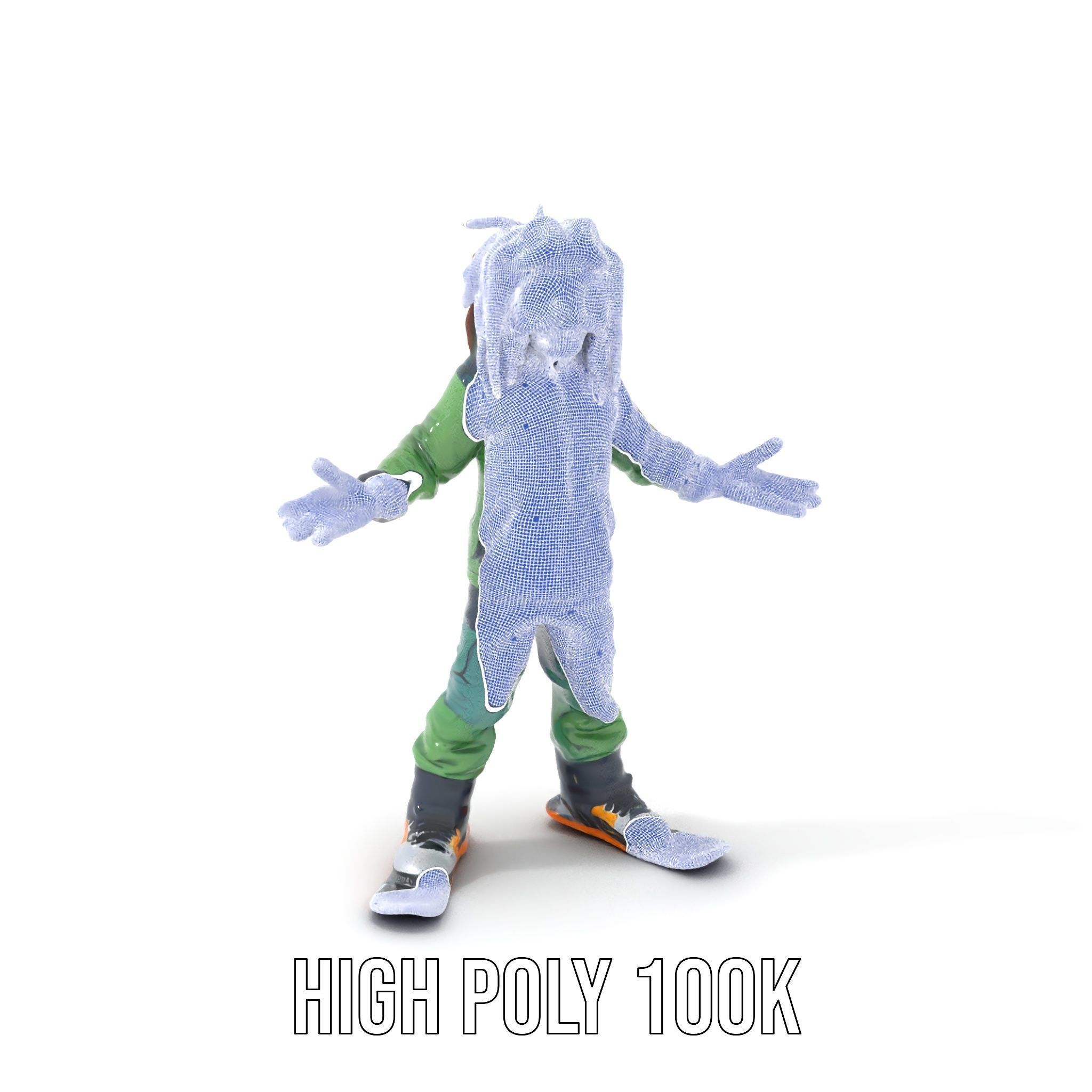 Snowboarder Character Rigged and Animated in Winter Gear Low-poly 3D model_4