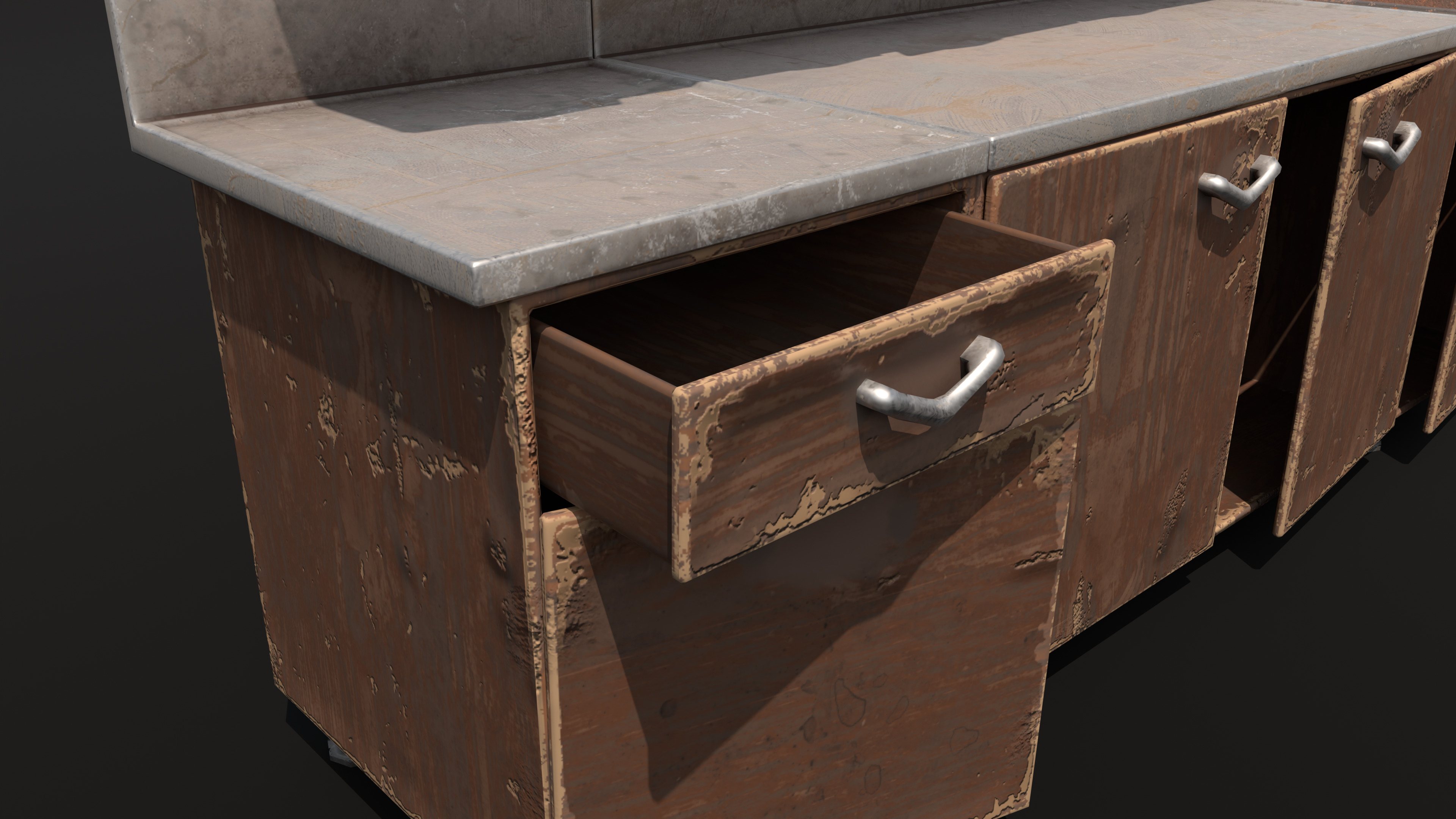 Old kitchen Low-poly 3D model_11