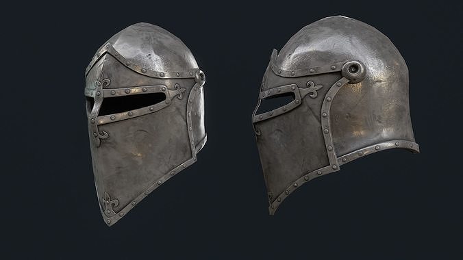  Iron Helmet 8 Low-poly 3D model
