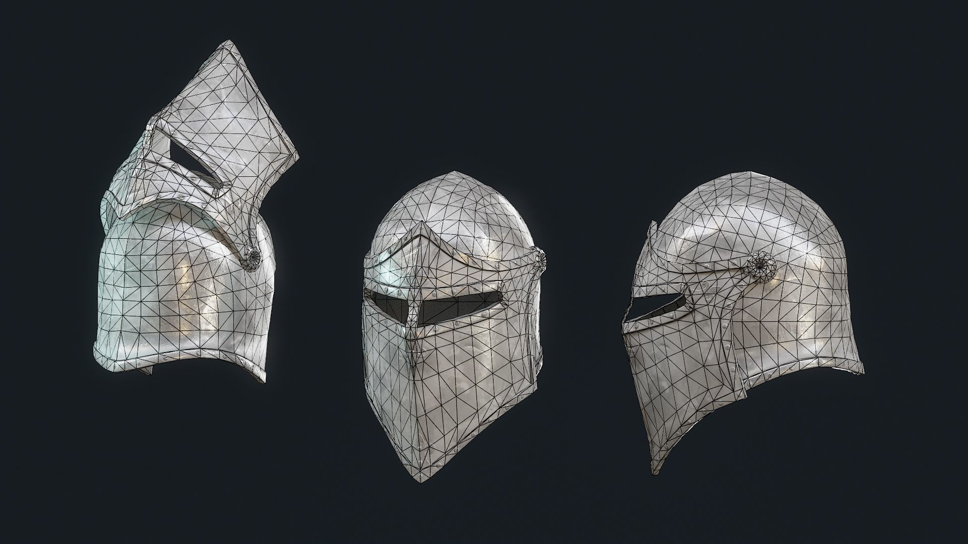  Iron Helmet 8 Low-poly 3D model_8