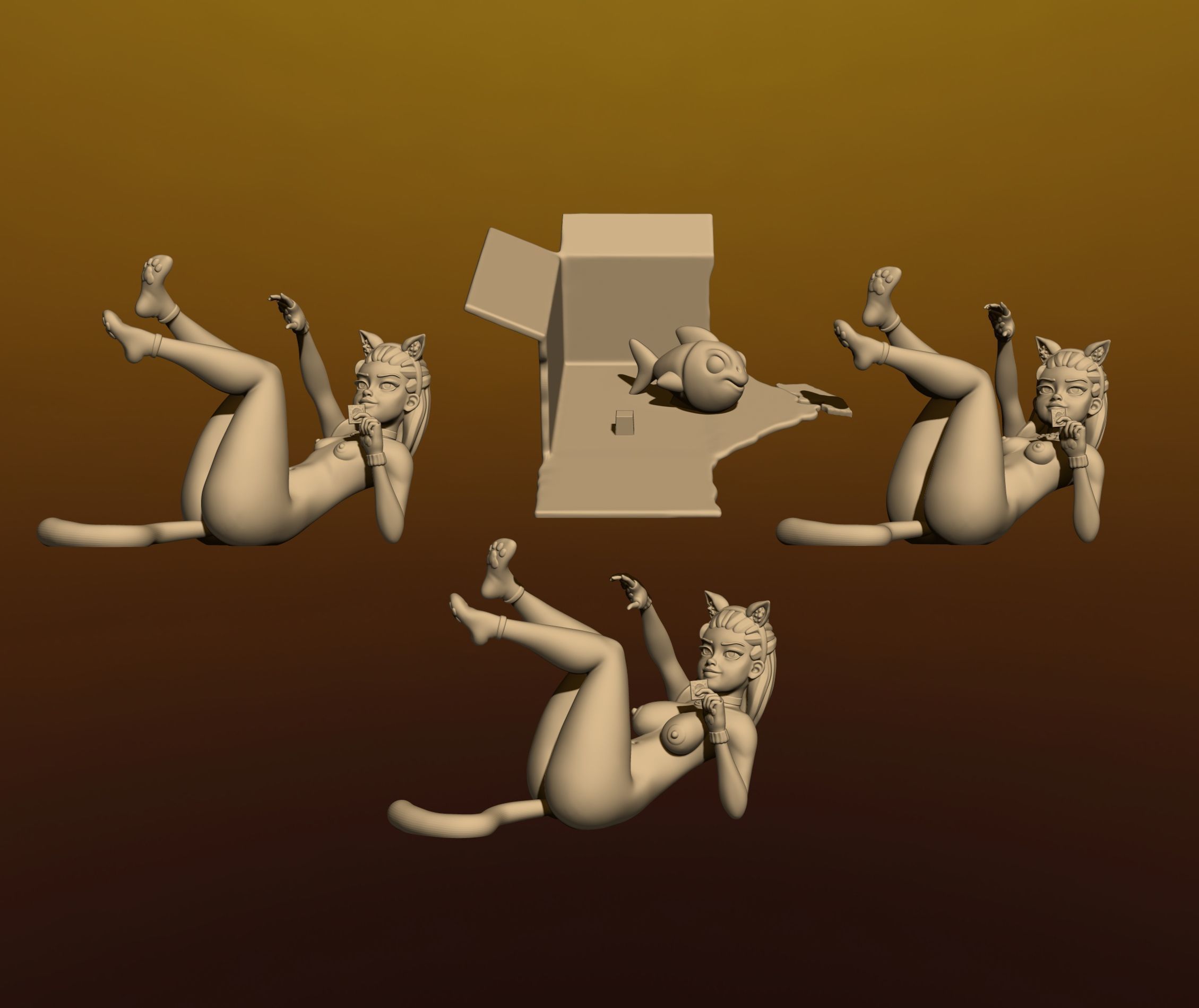 Playful kitten 3 in 1 3D print model_7