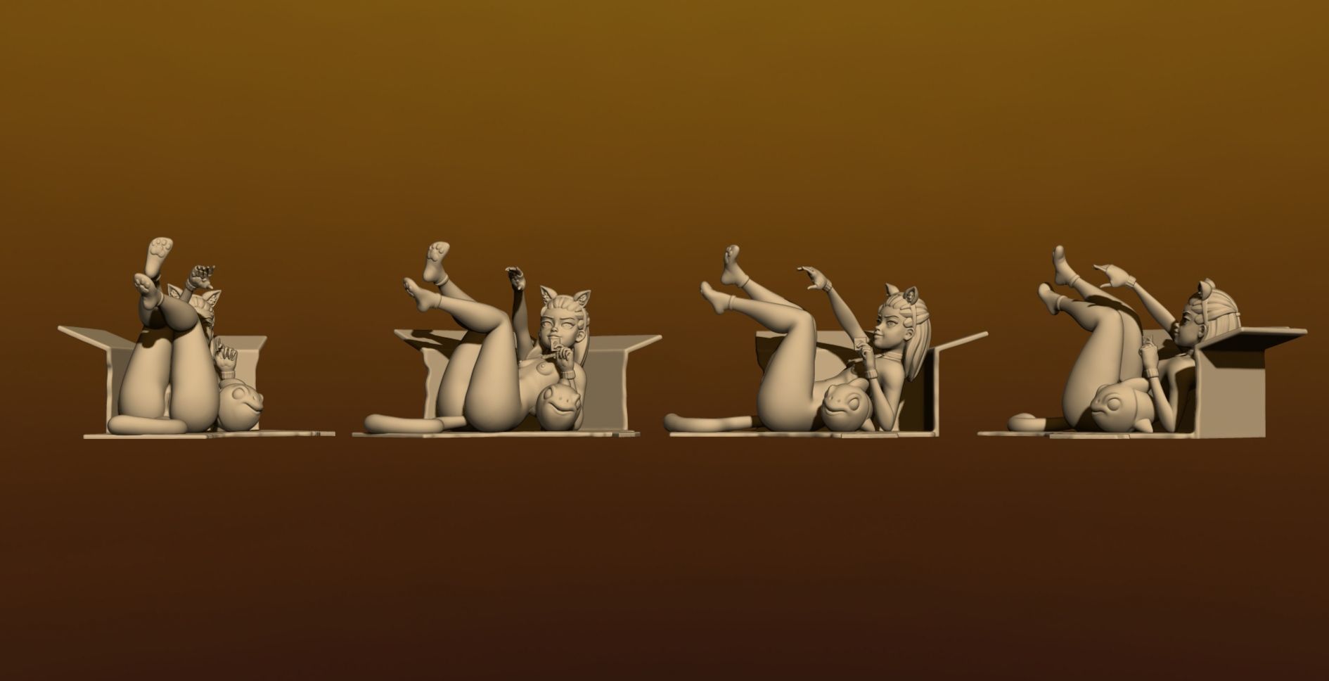 Playful kitten 3 in 1 3D print model_9