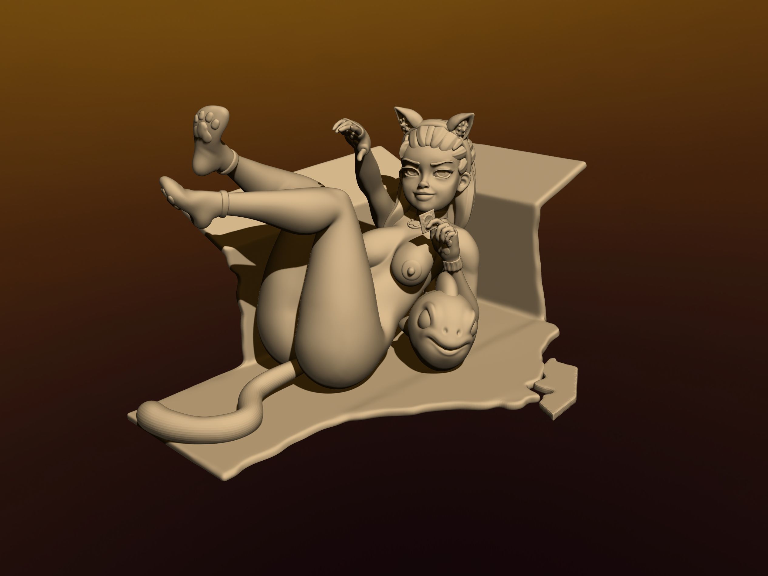 Playful kitten 3 in 1 3D print model_2