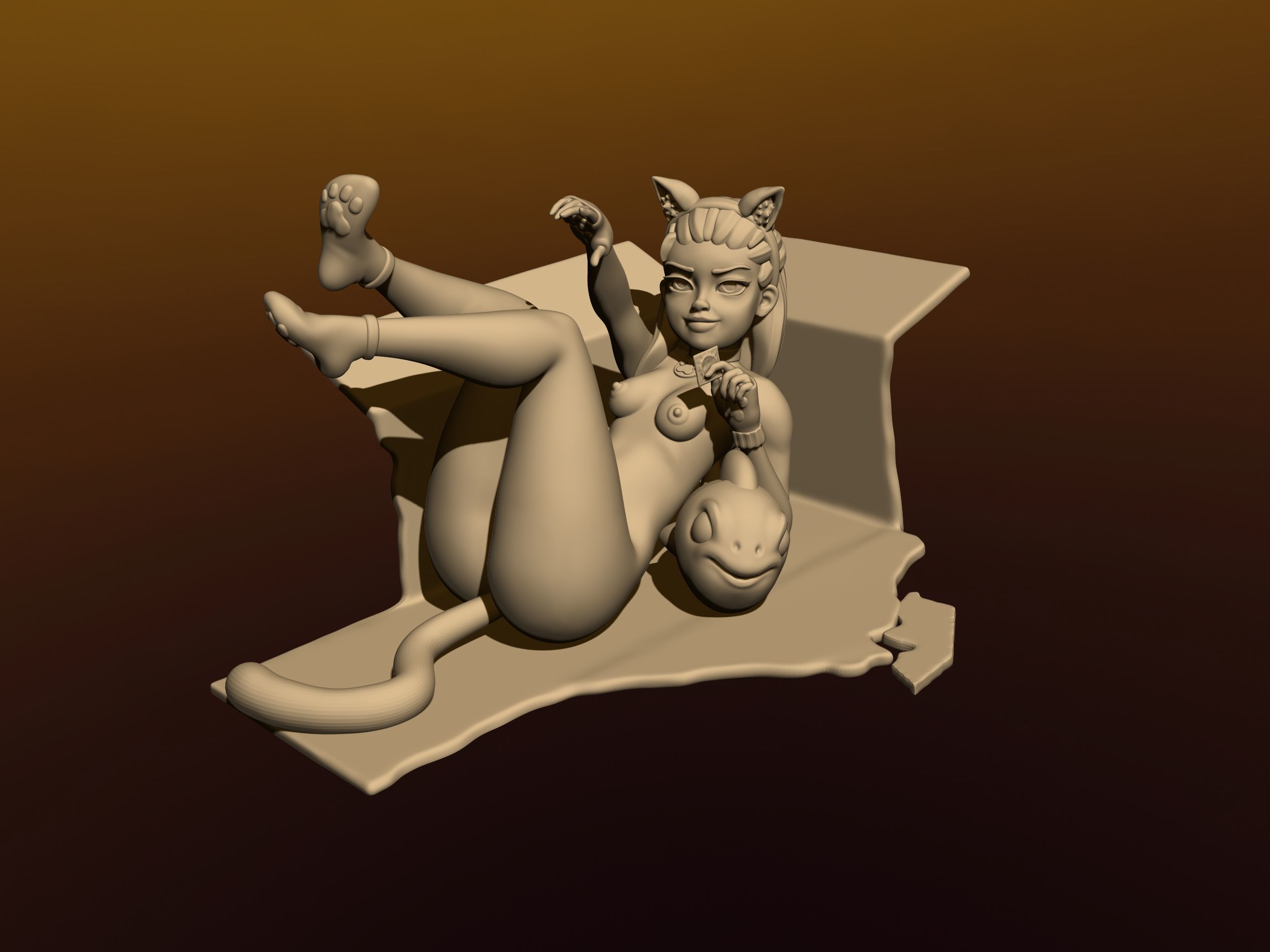 Playful kitten 3 in 1 3D print model_1