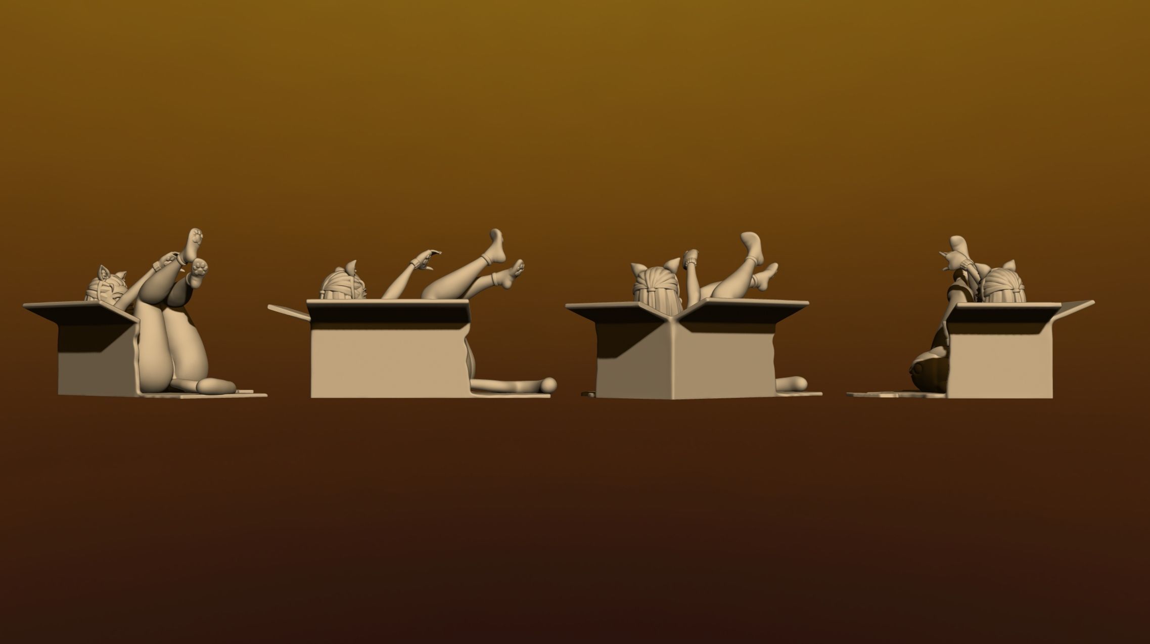 Playful kitten 3 in 1 3D print model_8