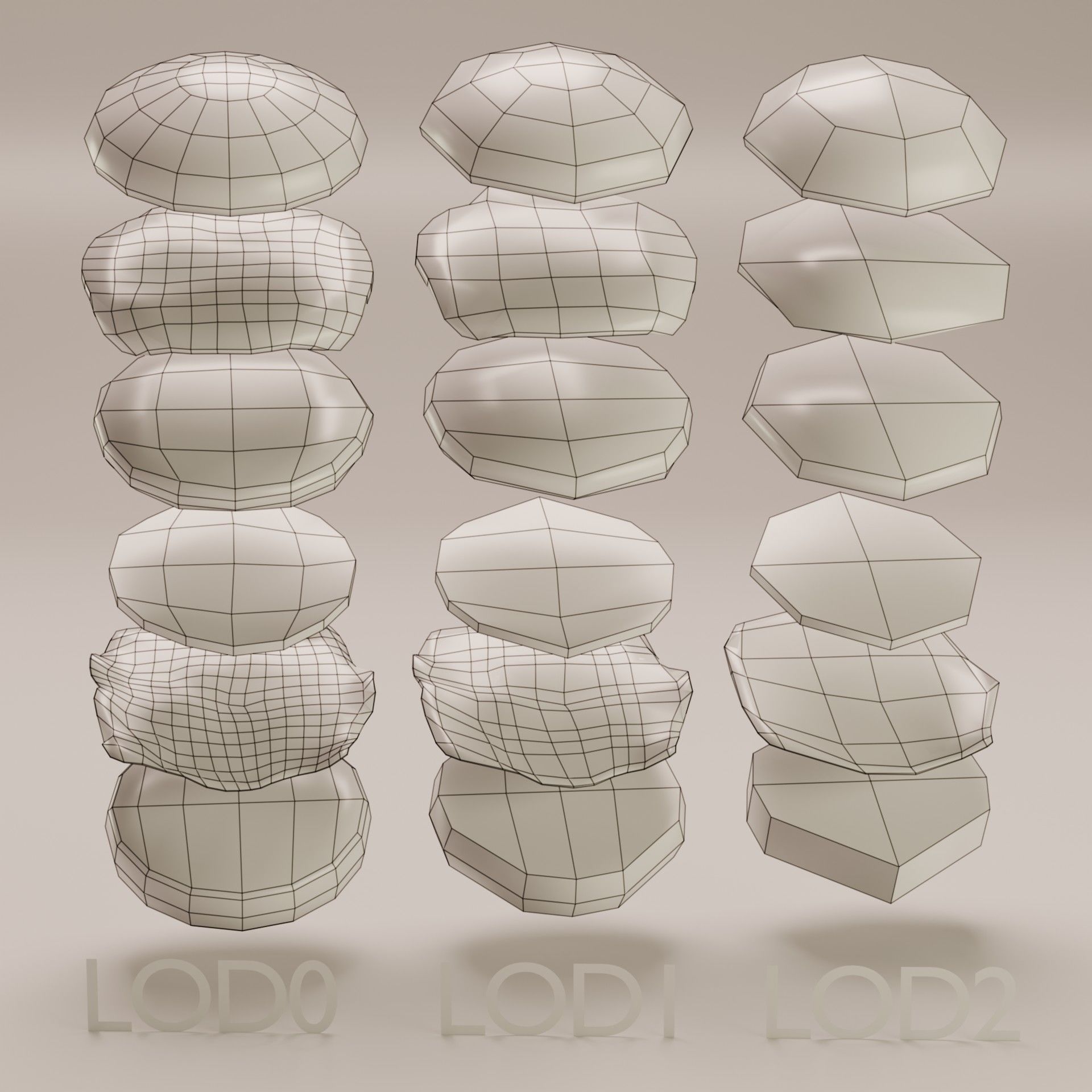 Hamburger 3D Model Game Ready with LODs PBR Textures Low-poly 3D model_5