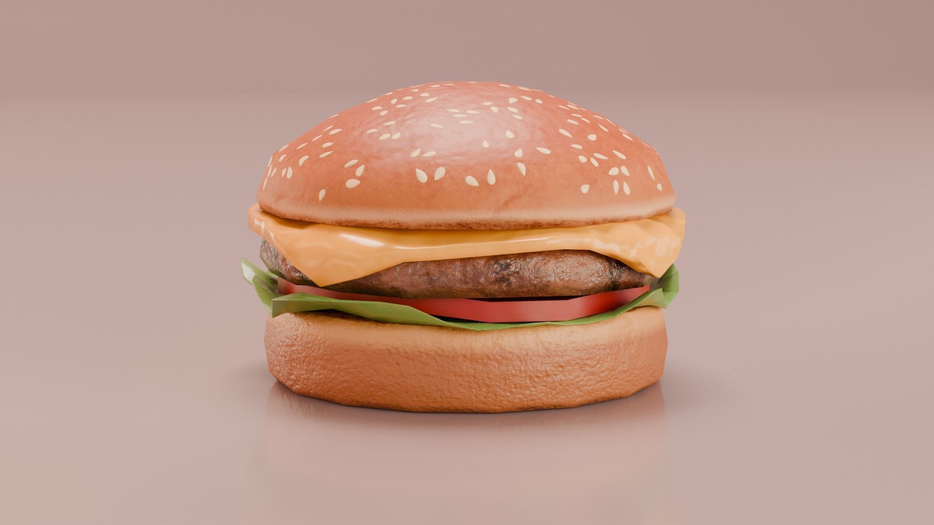 Hamburger 3D Model Game Ready with LODs PBR Textures Low-poly 3D model_2