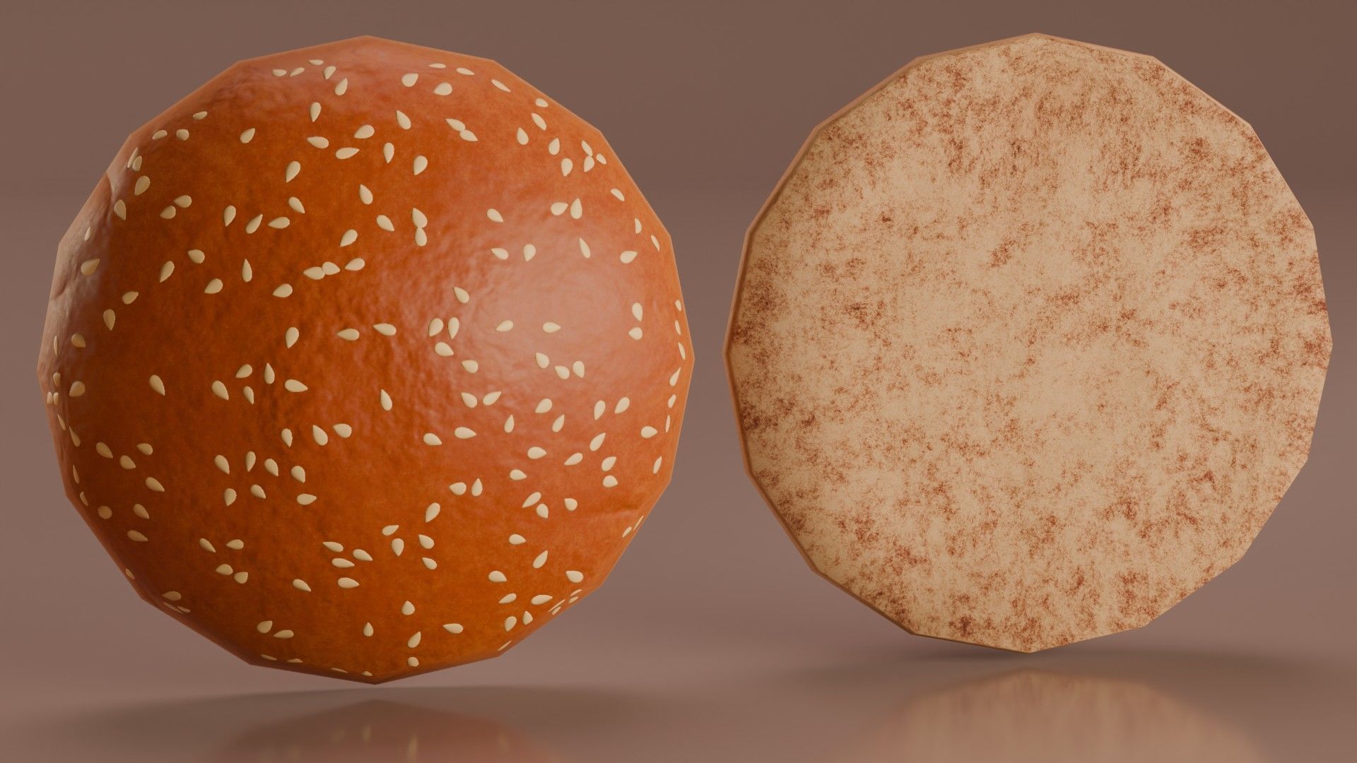 Hamburger 3D Model Game Ready with LODs PBR Textures Low-poly 3D model_6