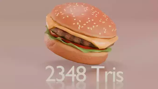 Hamburger 3D Model Game Ready with LODs PBR Textures