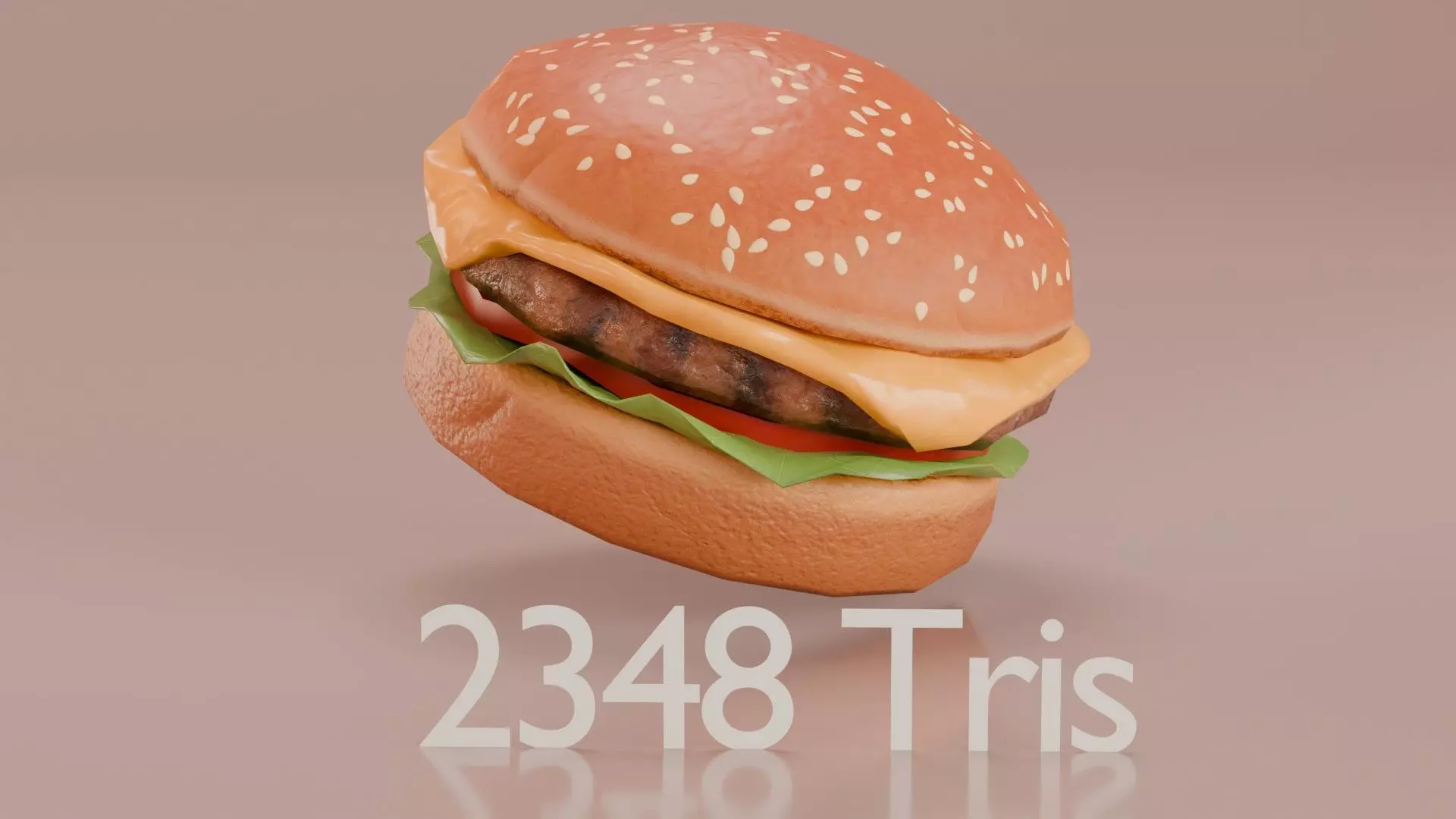 Hamburger 3D Model Game Ready with LODs PBR Textures Low-poly 3D model_0