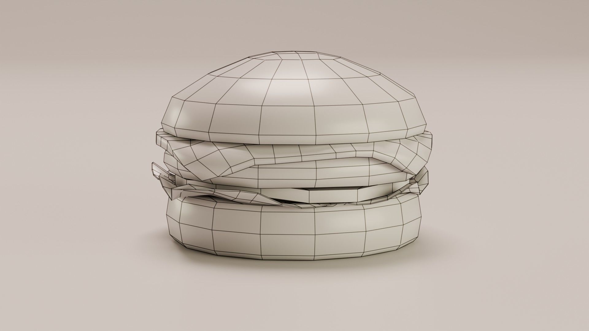 Hamburger 3D Model Game Ready with LODs PBR Textures Low-poly 3D model_3