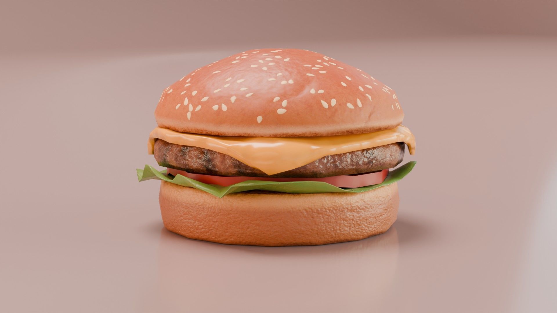 Hamburger 3D Model Game Ready with LODs PBR Textures Low-poly 3D model_1