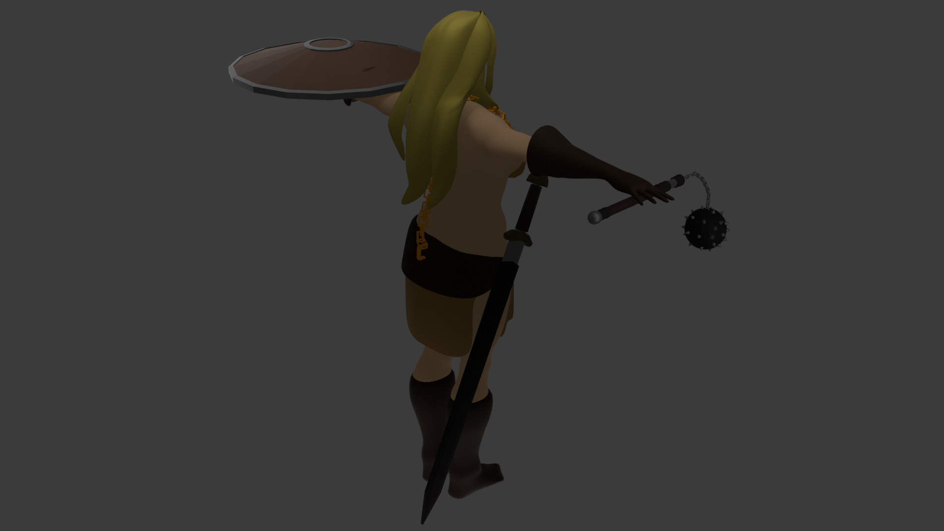 Barbarian Female 3D model_4