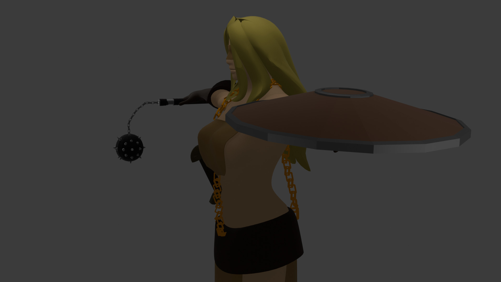 Barbarian Female 3D model_7