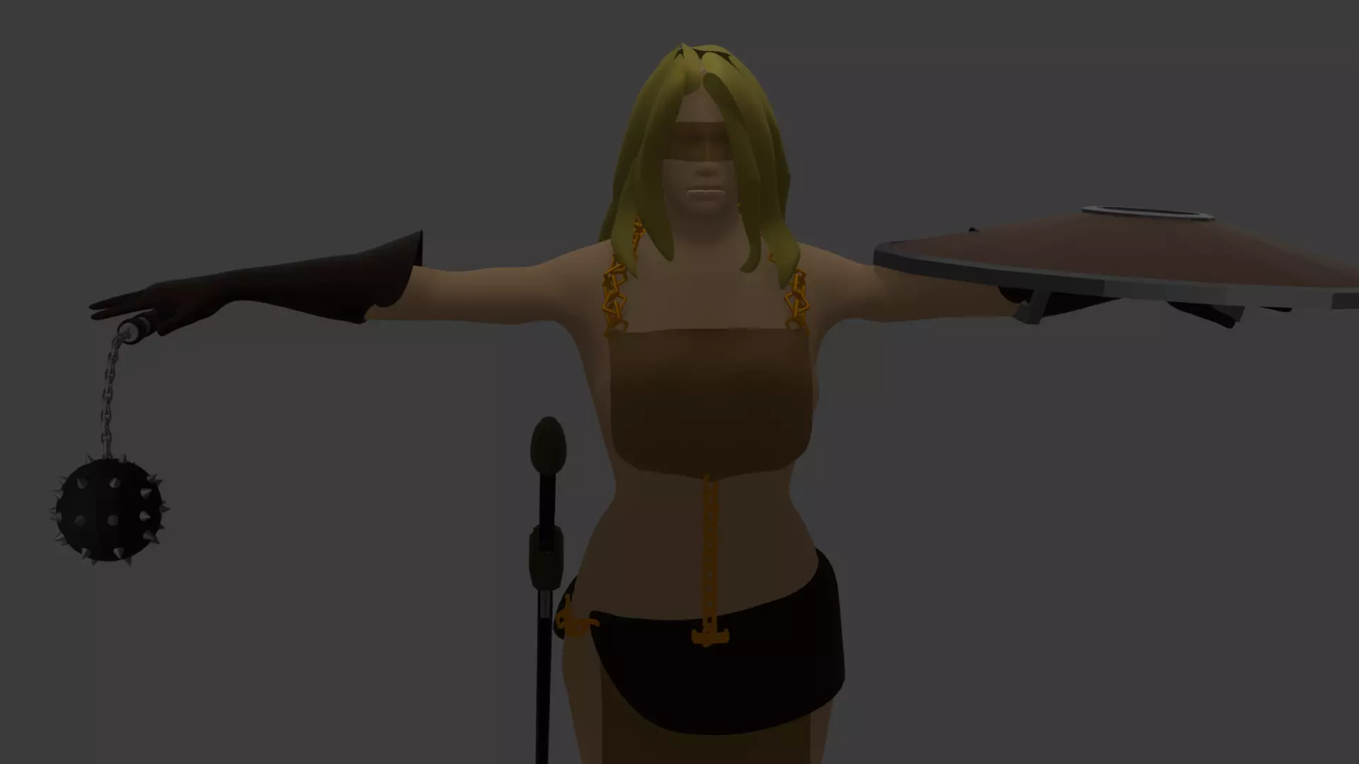 Barbarian Female 3D model_0