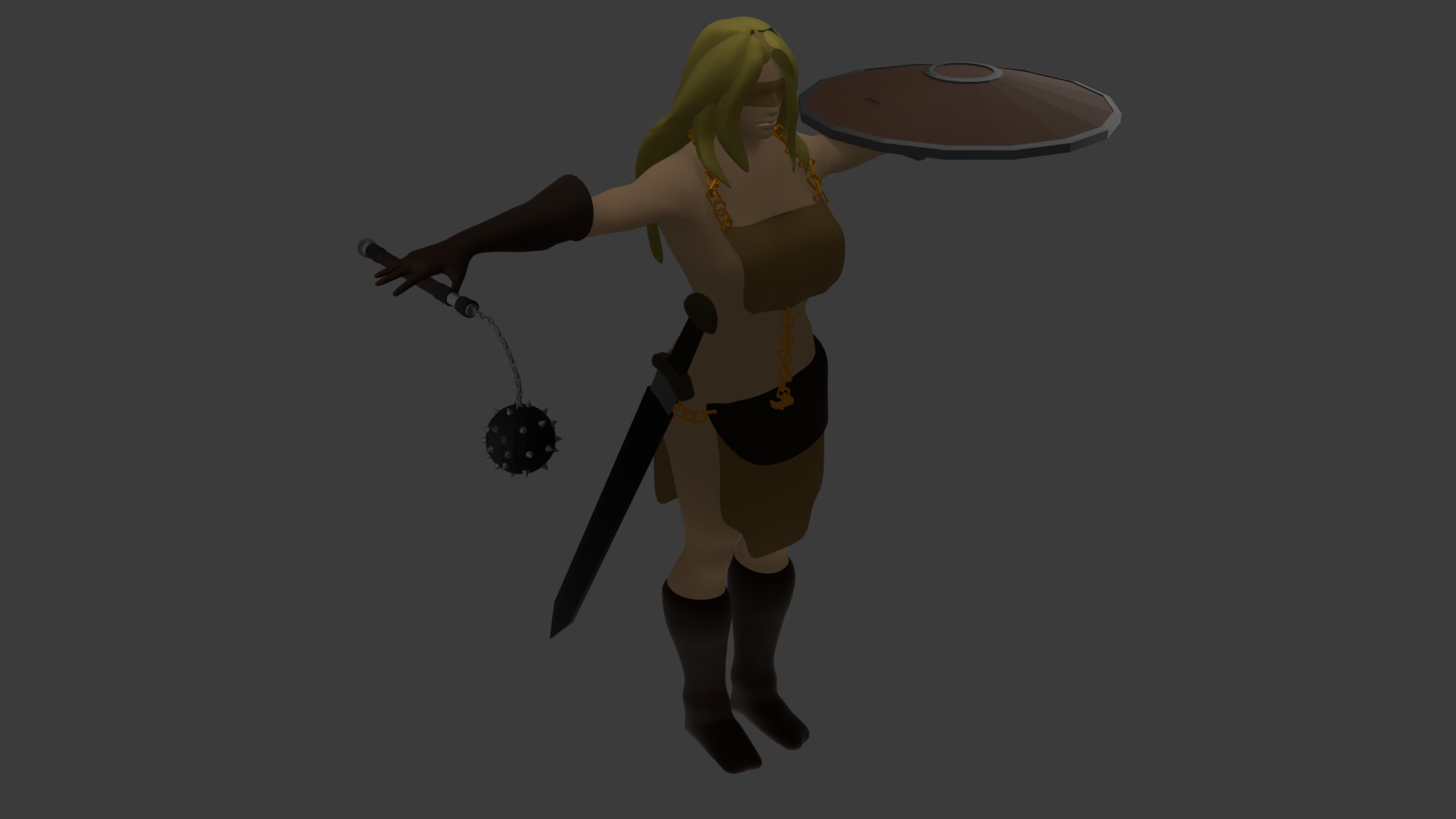 Barbarian Female 3D model_5