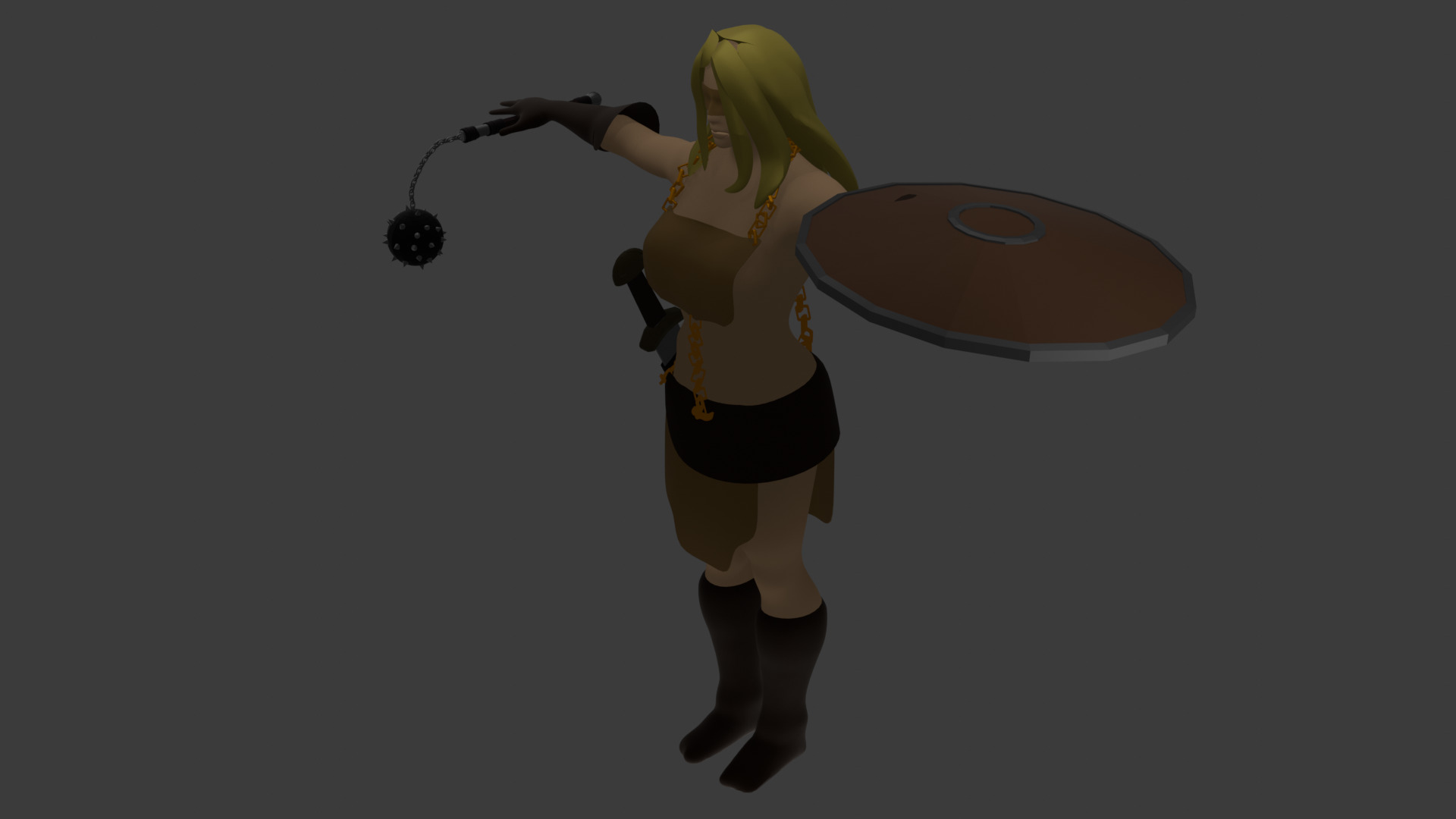 Barbarian Female 3D model_1