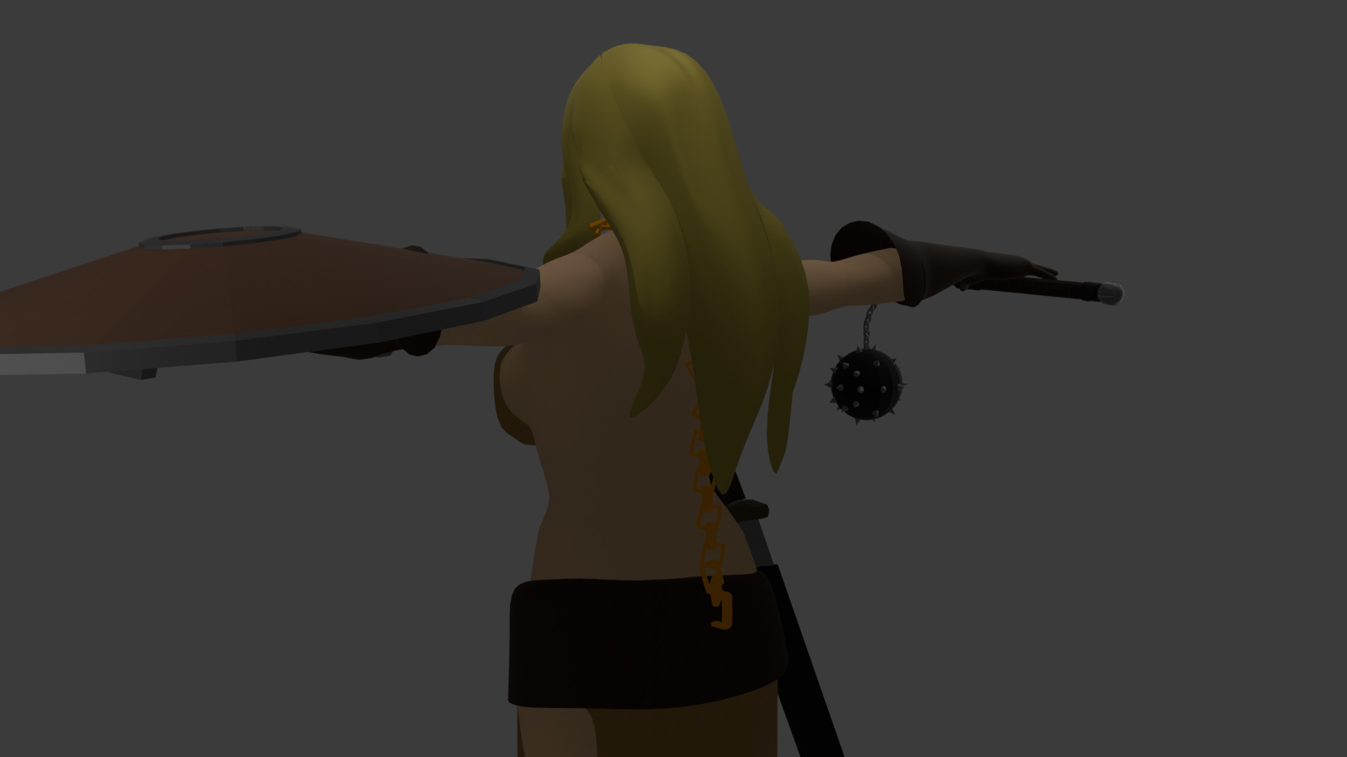 Barbarian Female 3D model_8