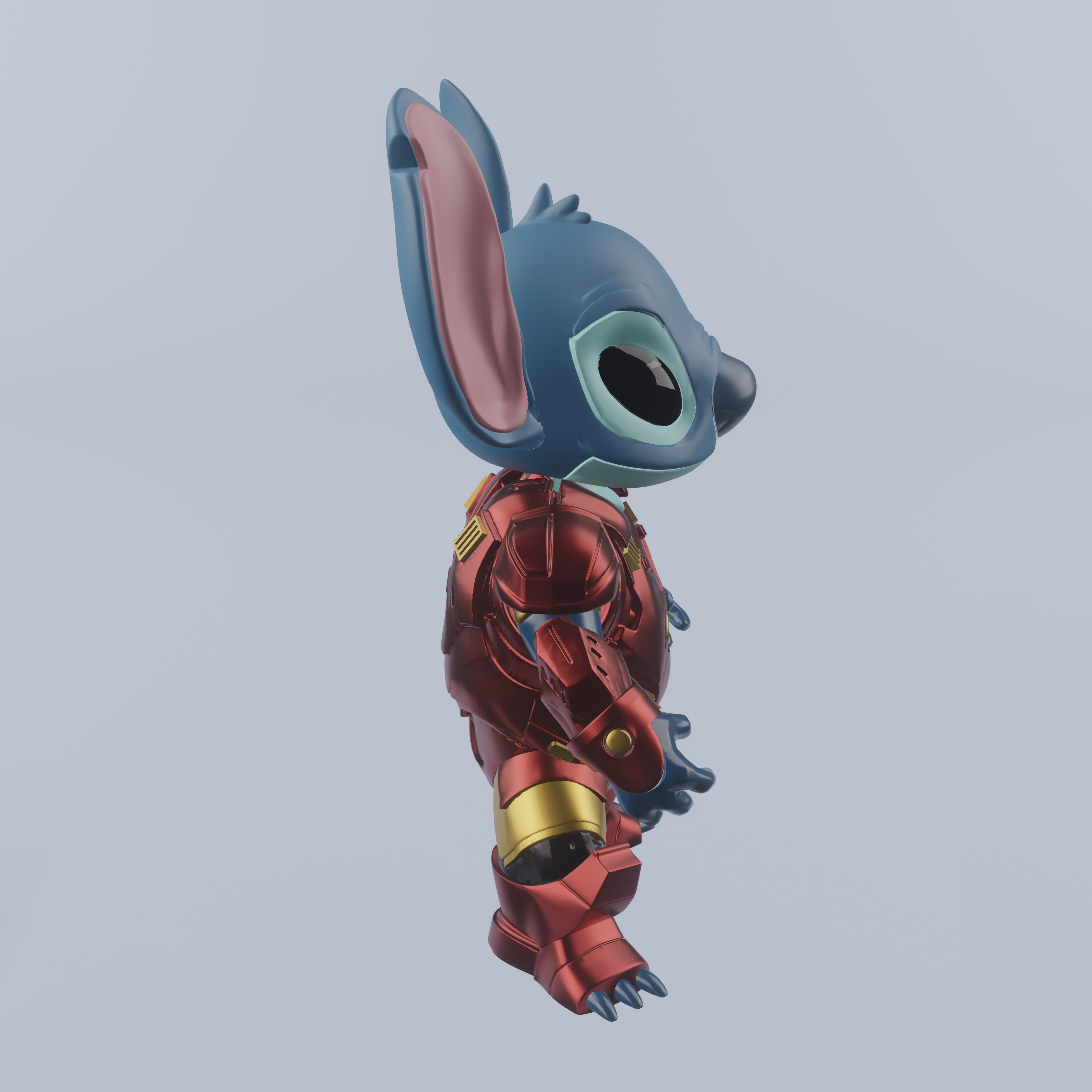 Stitch Iron Man  Easy 3D Print Fan Art   MULTIPARTS 3D print model_4