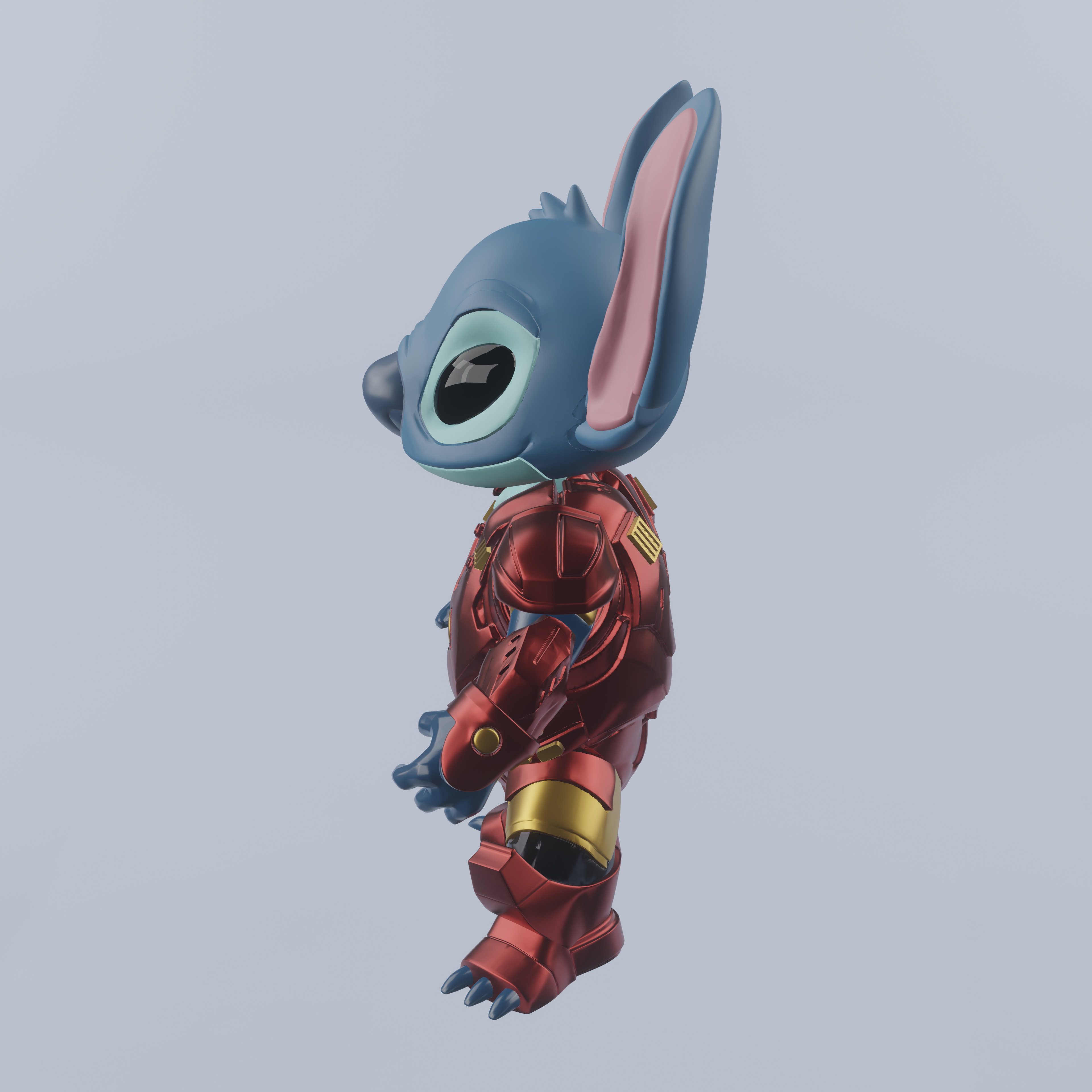 Stitch Iron Man  Easy 3D Print Fan Art   MULTIPARTS 3D print model_5