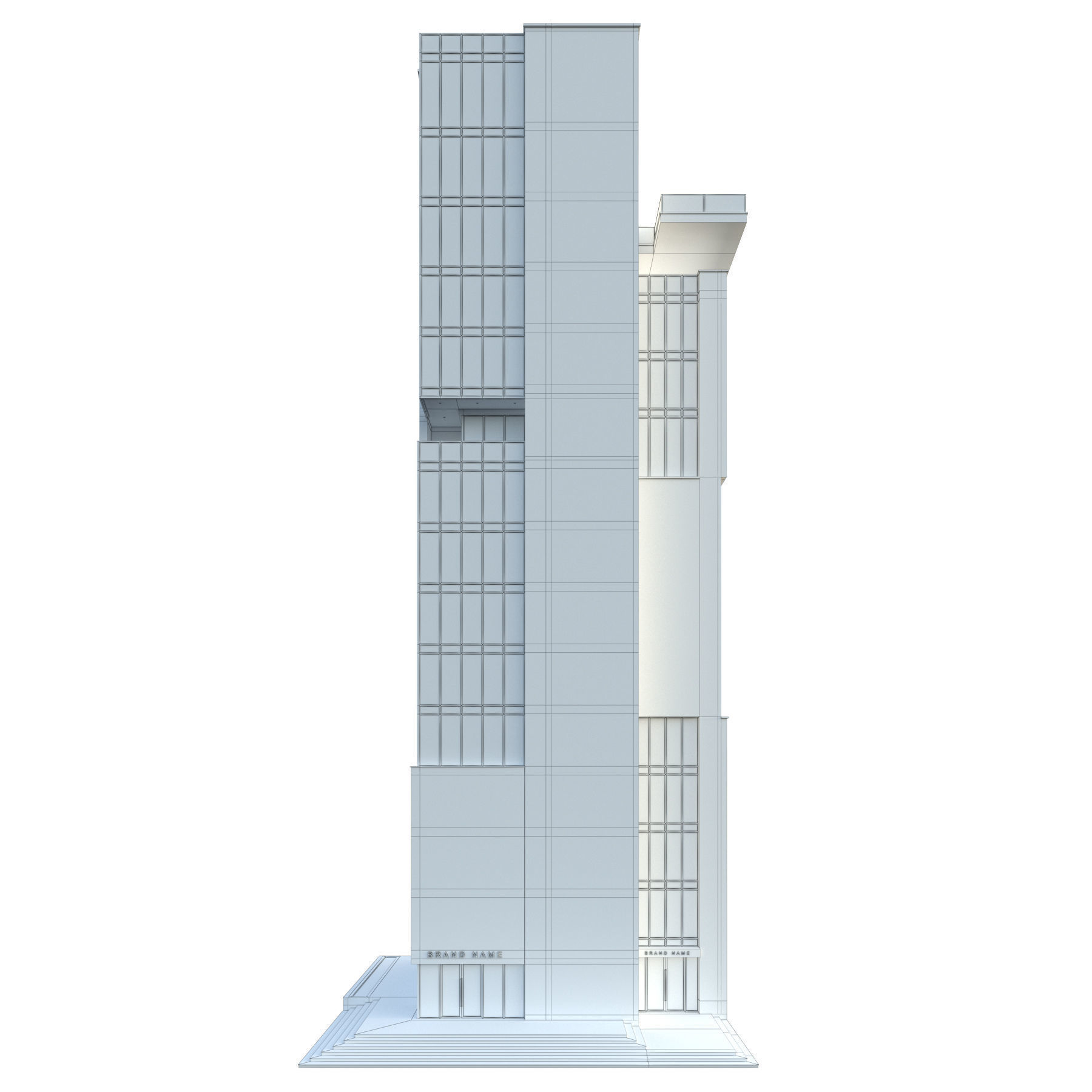 High-rise office building No 11 Low-poly 3D model_2