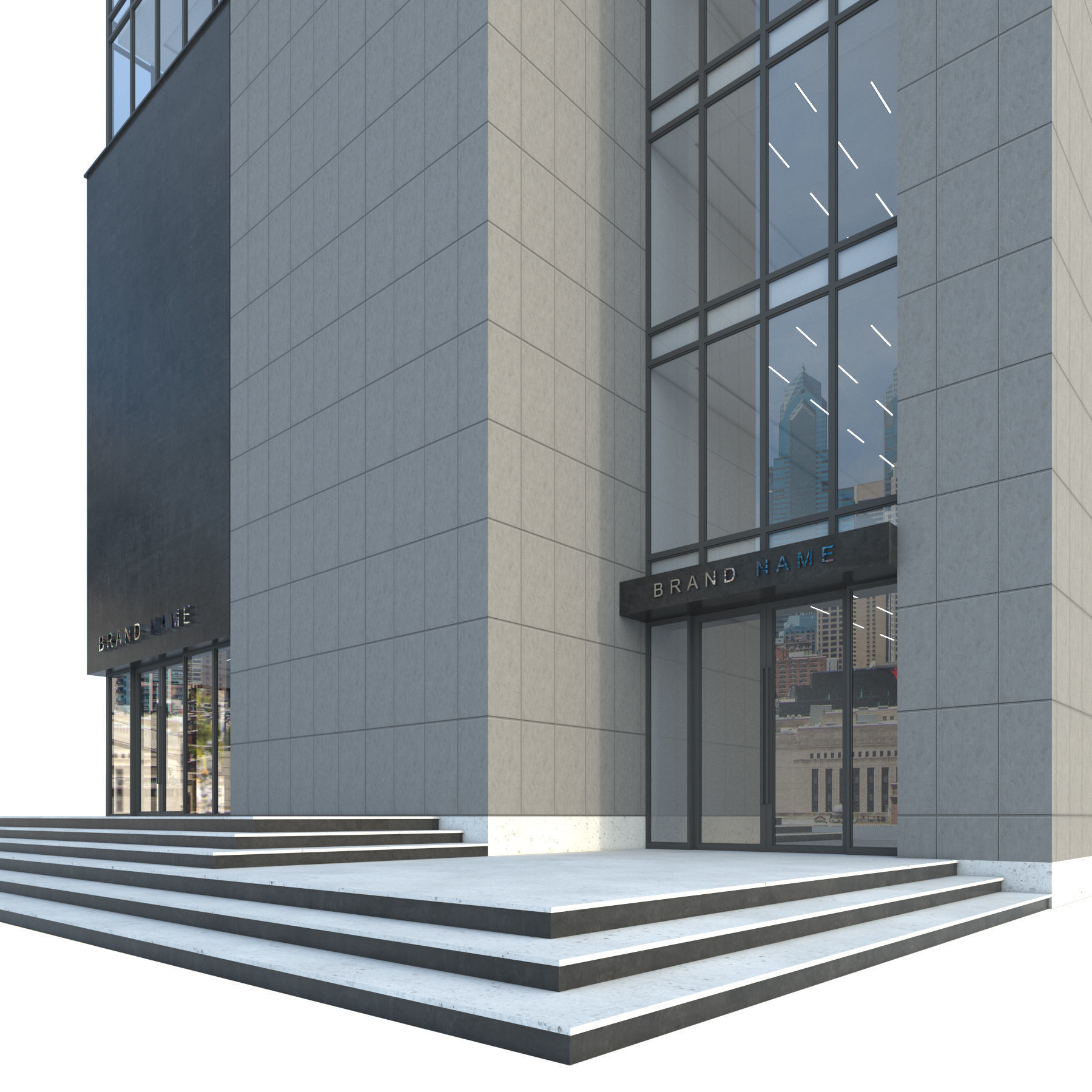 High-rise office building No 11 Low-poly 3D model_5