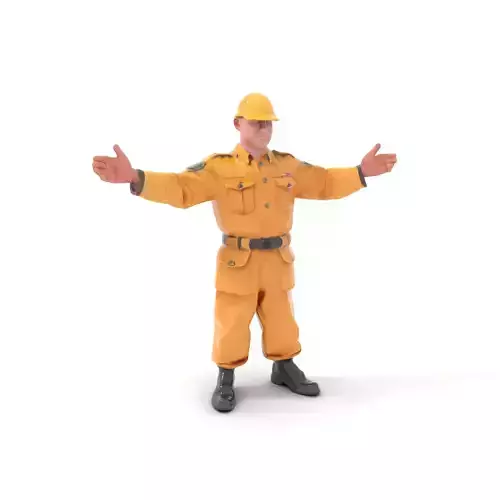 Rigged and Animated Construction Worker Character Model
