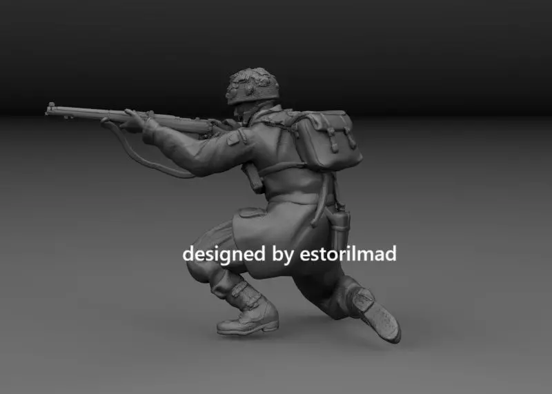 WW2 BRITISH RED DEVIL PARATROOPER IN ACCION ARNHEM v4 3D print model_0