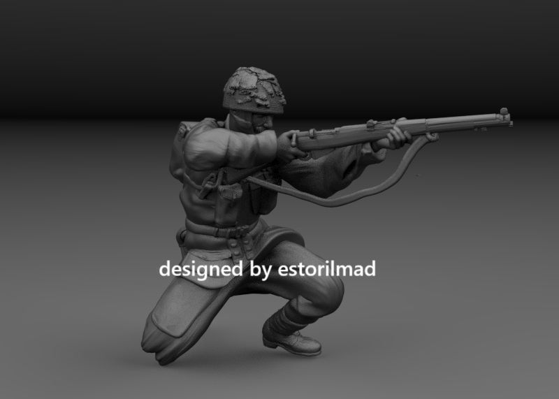 WW2 BRITISH RED DEVIL PARATROOPER IN ACCION ARNHEM v4 3D print model_2