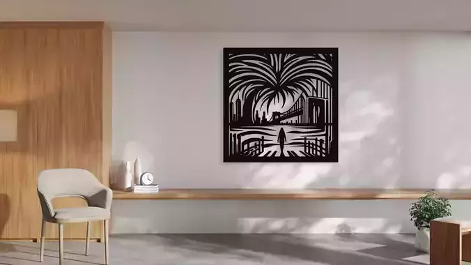 New York City Skyline  Wall Decor 3D Print Laser Cut Art