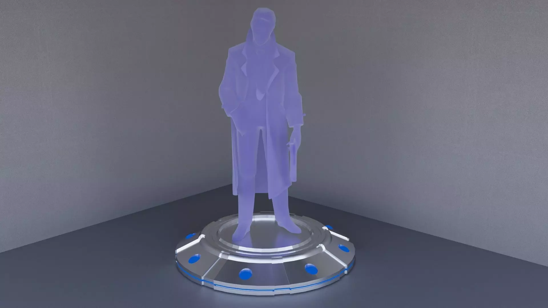 Hologram Platform and Hologram Figure 3D model