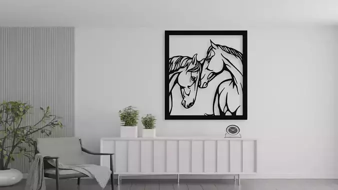 Elegant Horses Wall Decor Art
