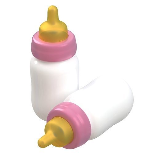 Baby Feeding Bottle Pink 3D model
