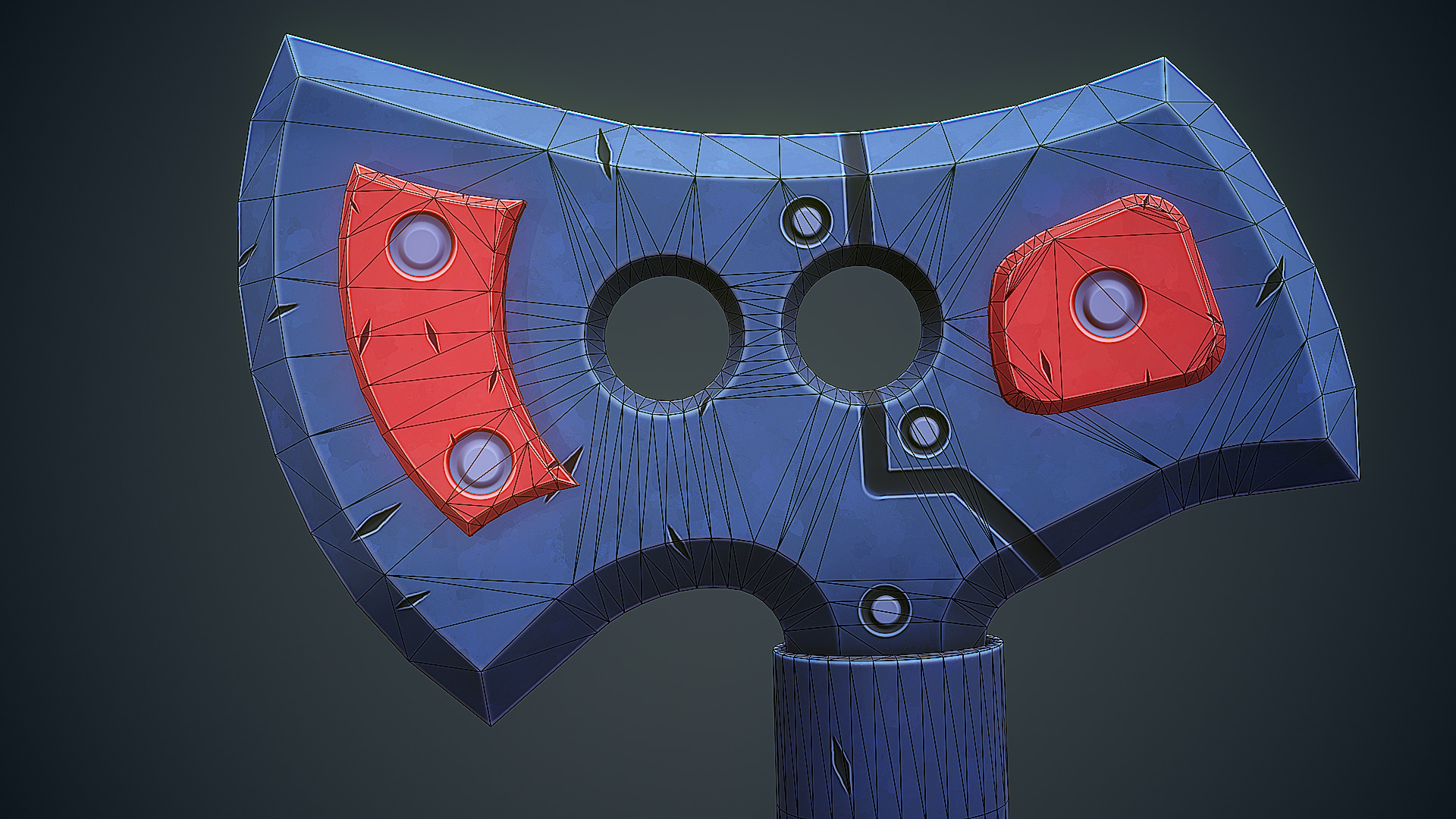 Stylized Sci Fi Axe Low-poly 3D model_15