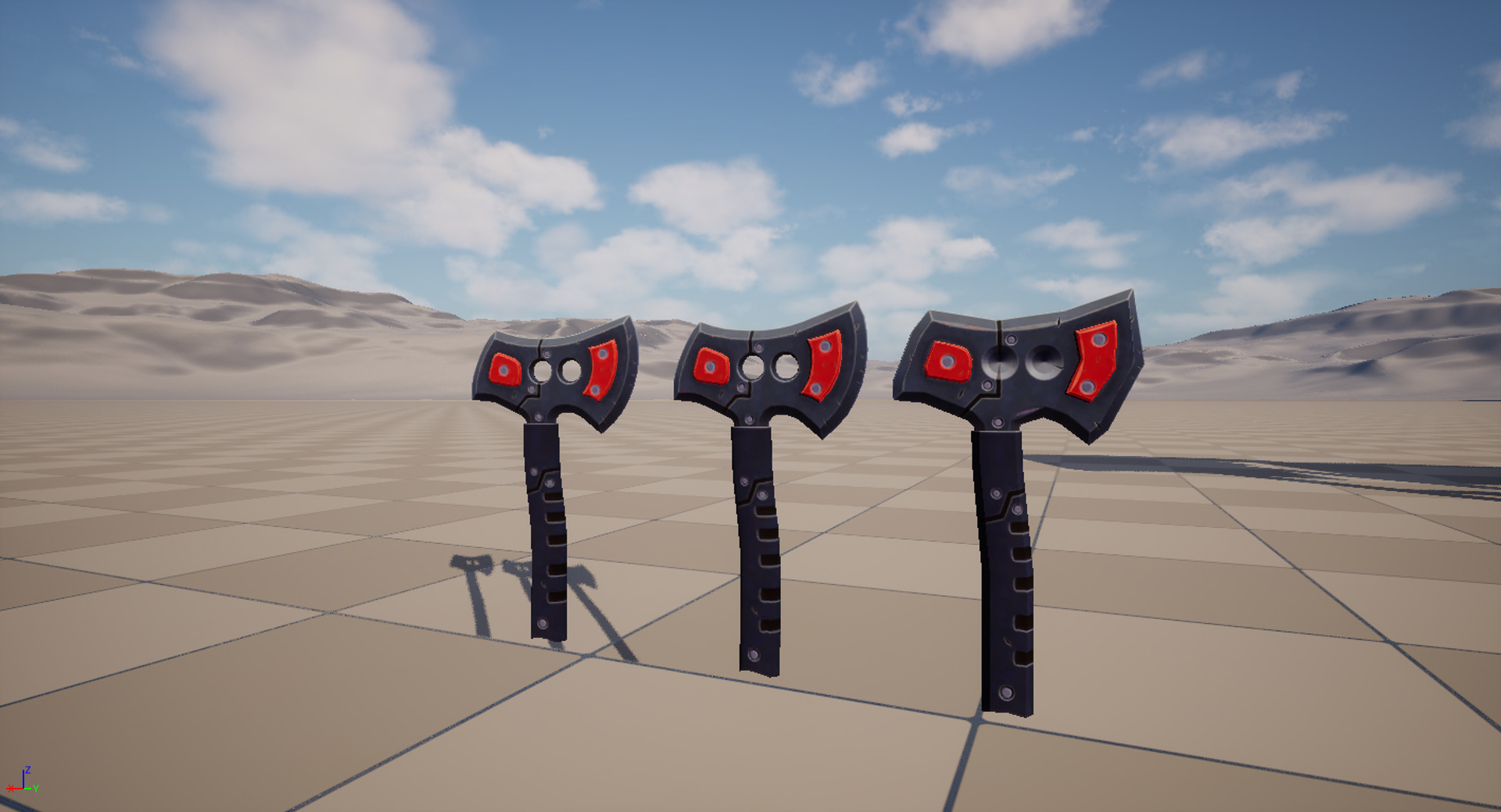 Stylized Sci Fi Axe Low-poly 3D model_20