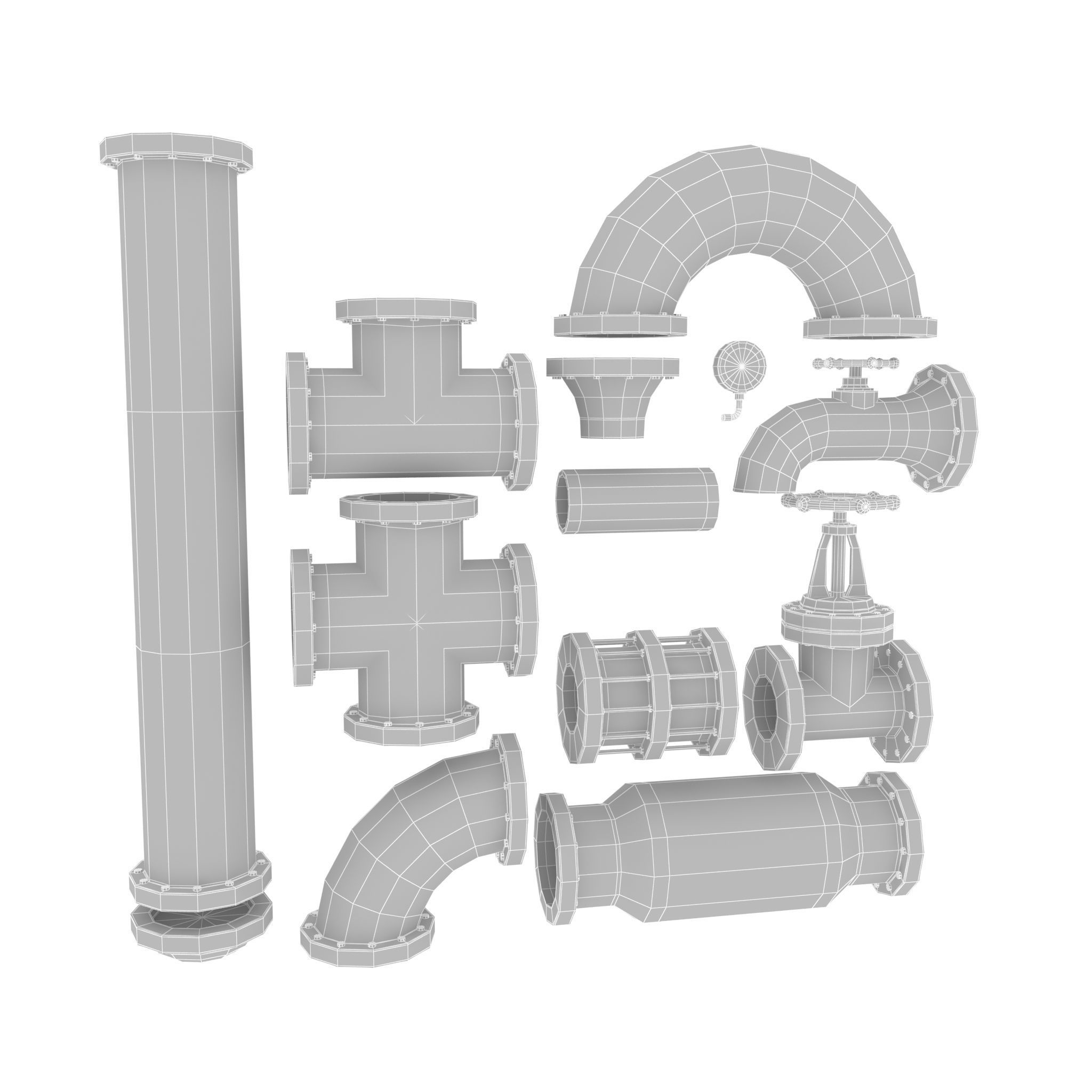 Industrial Pipes 3D model_8