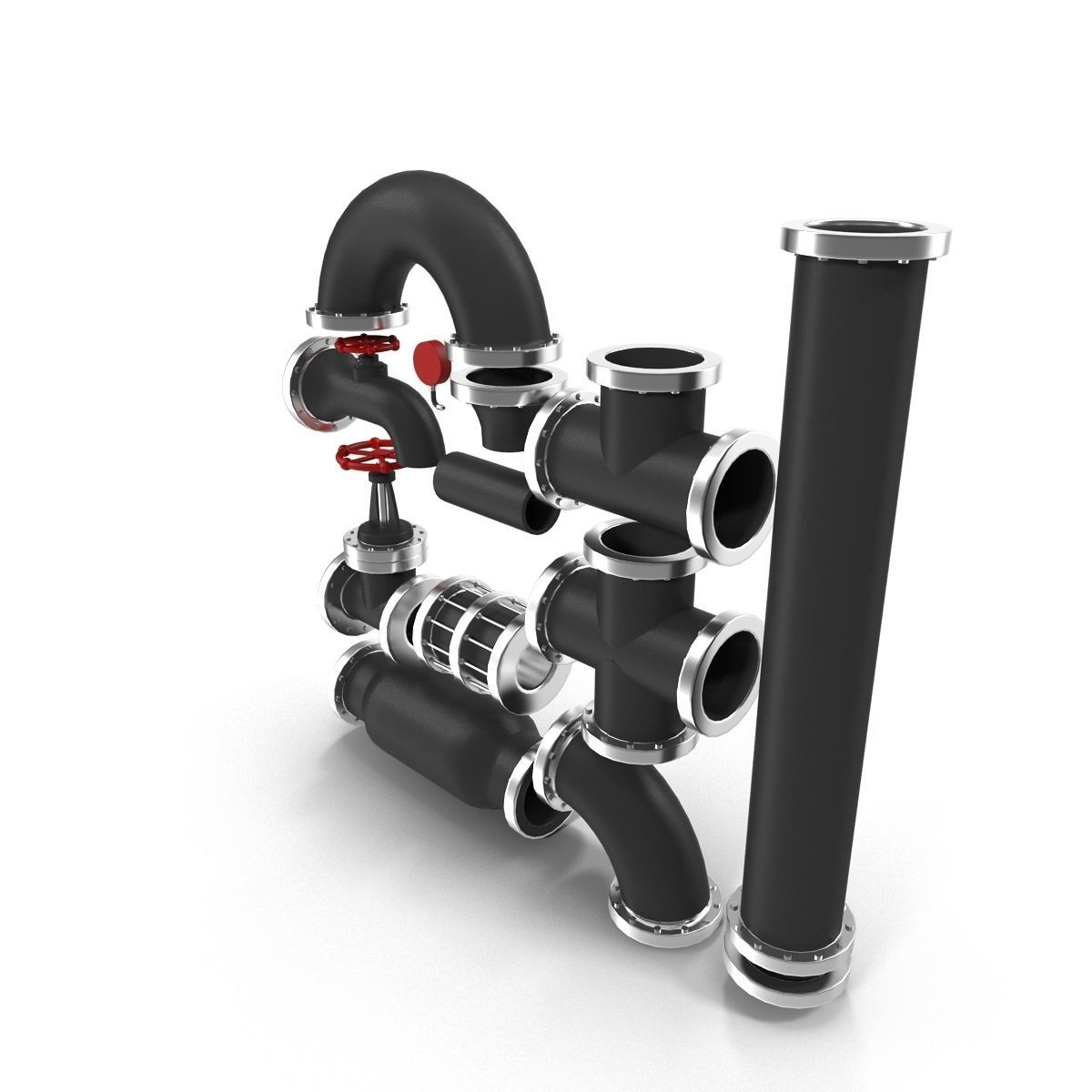 Industrial Pipes 3D model_3