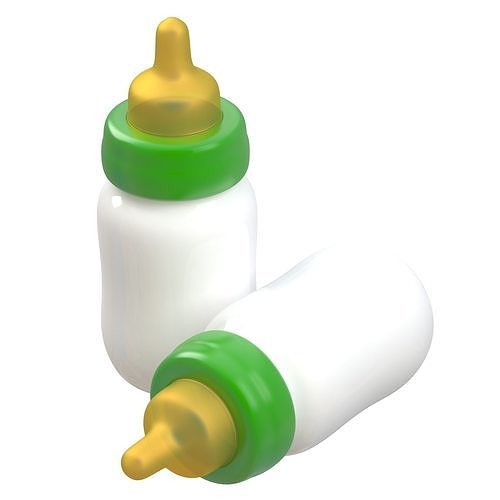Baby Feeding Bottle Green 3D model