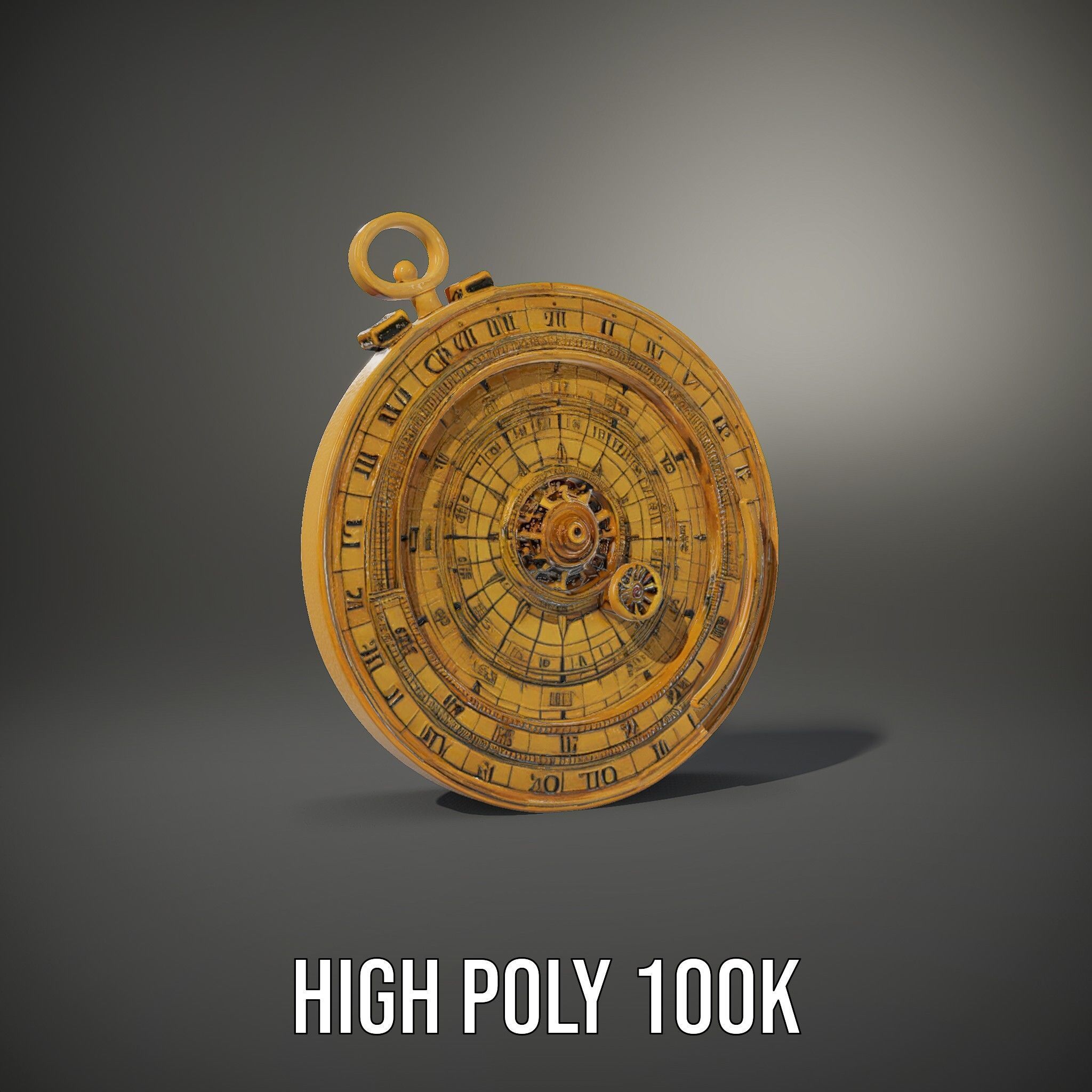Antique Astrolabe Model Pack Low-poly 3D model_26