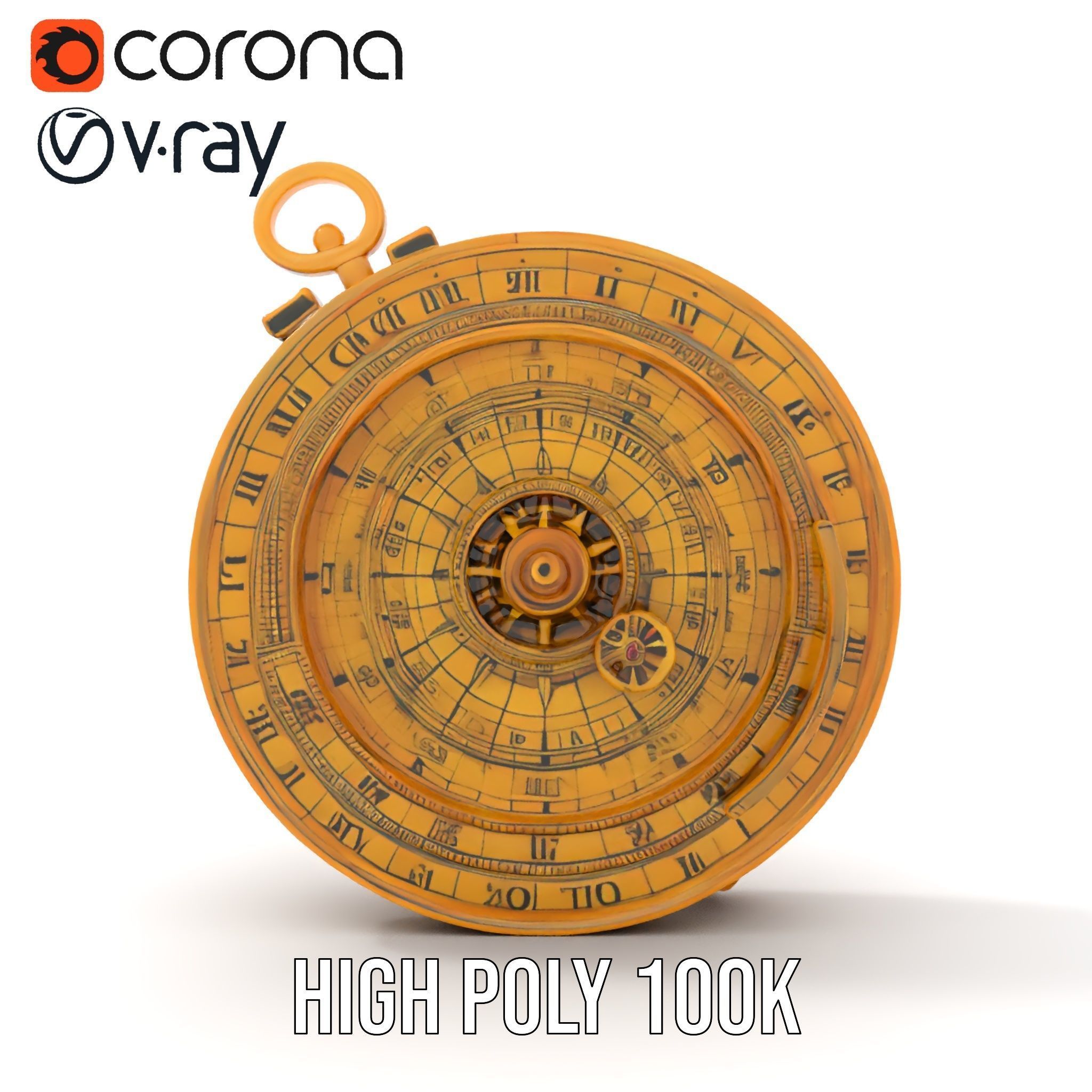 Antique Astrolabe Model Pack Low-poly 3D model_14